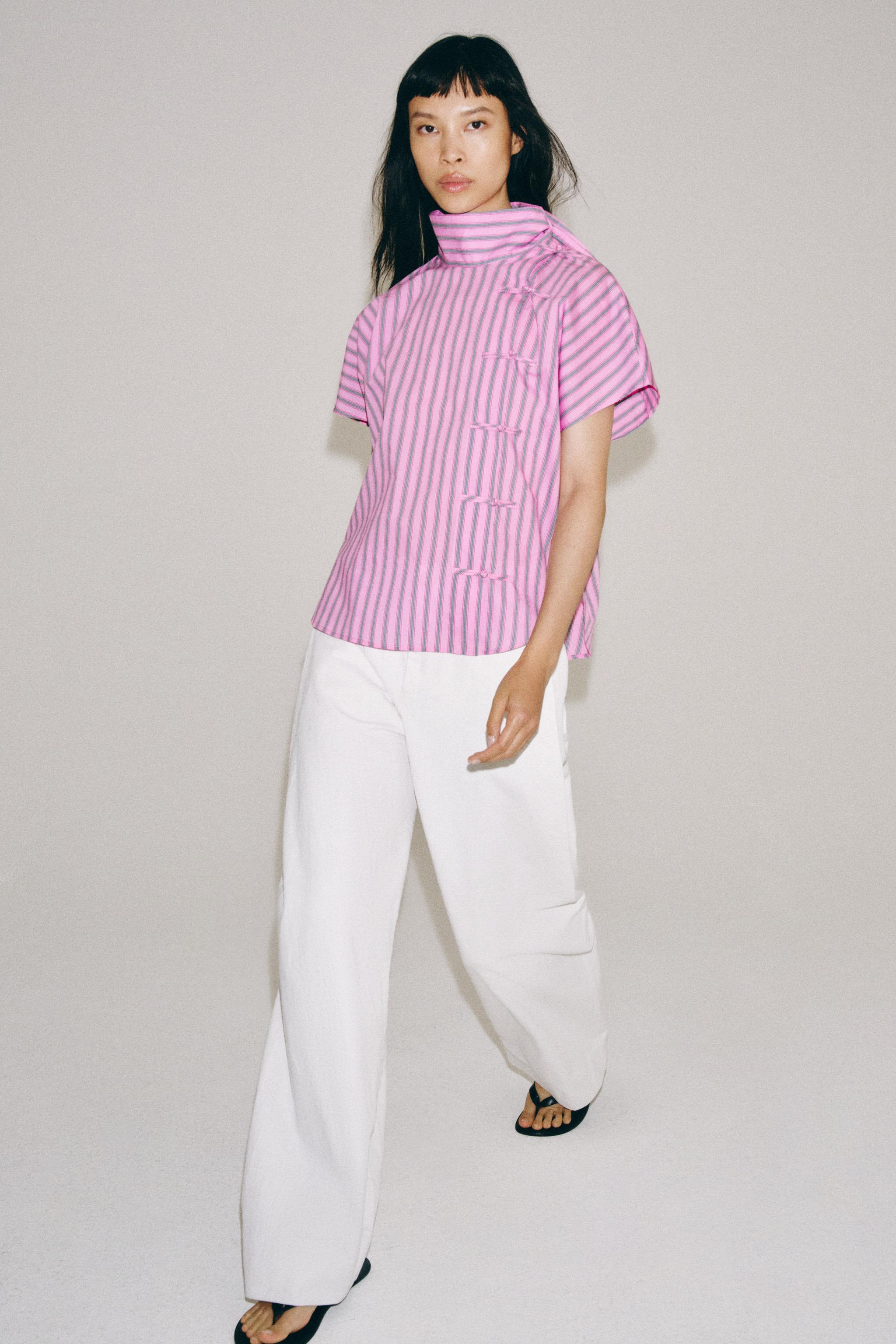 РУБАШКА В ПОЛОСКУ С АЛАМАРАМИ — ZW COLLECTION — ZARA