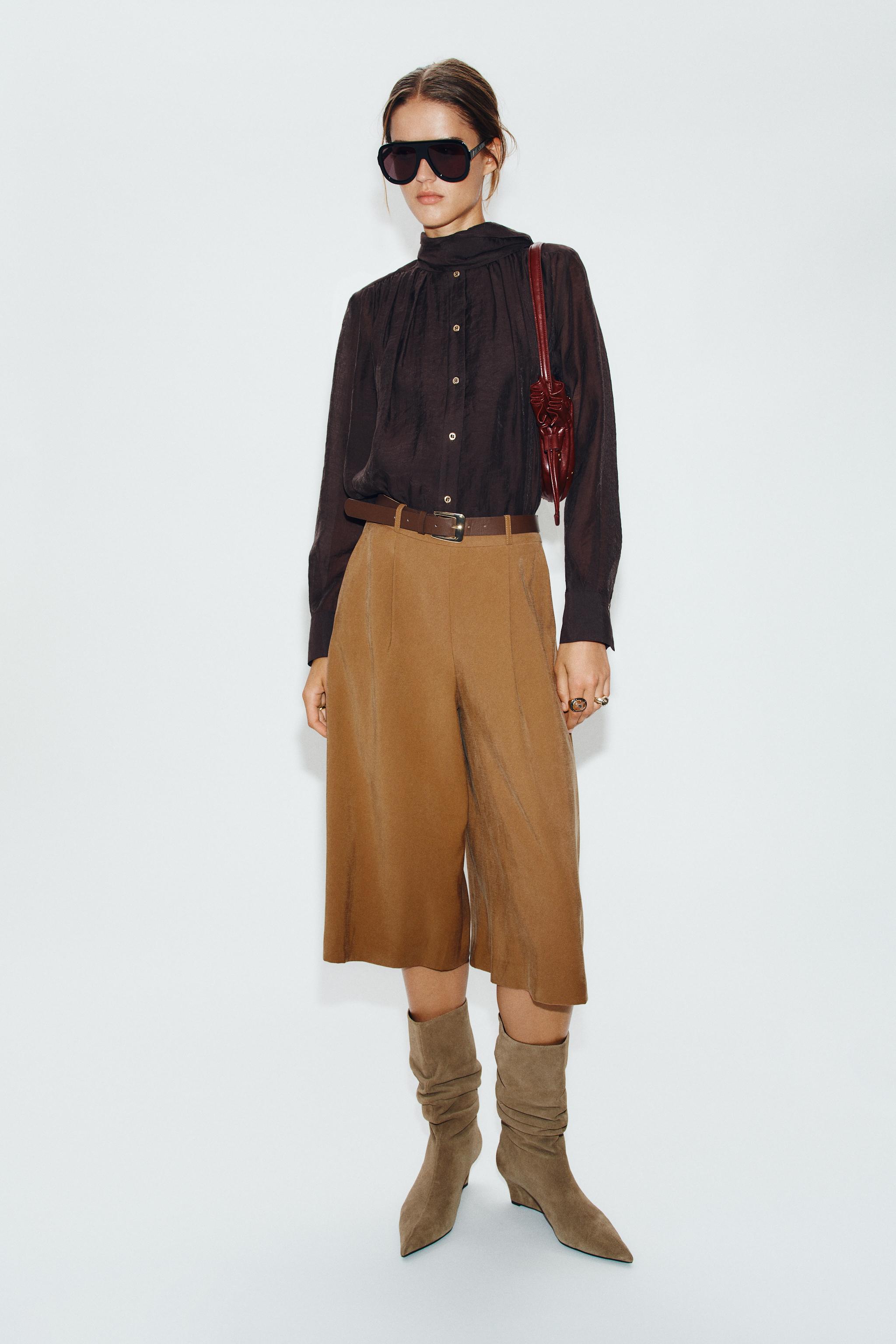 РУБАШКА С ШАРФОМ — ZARA