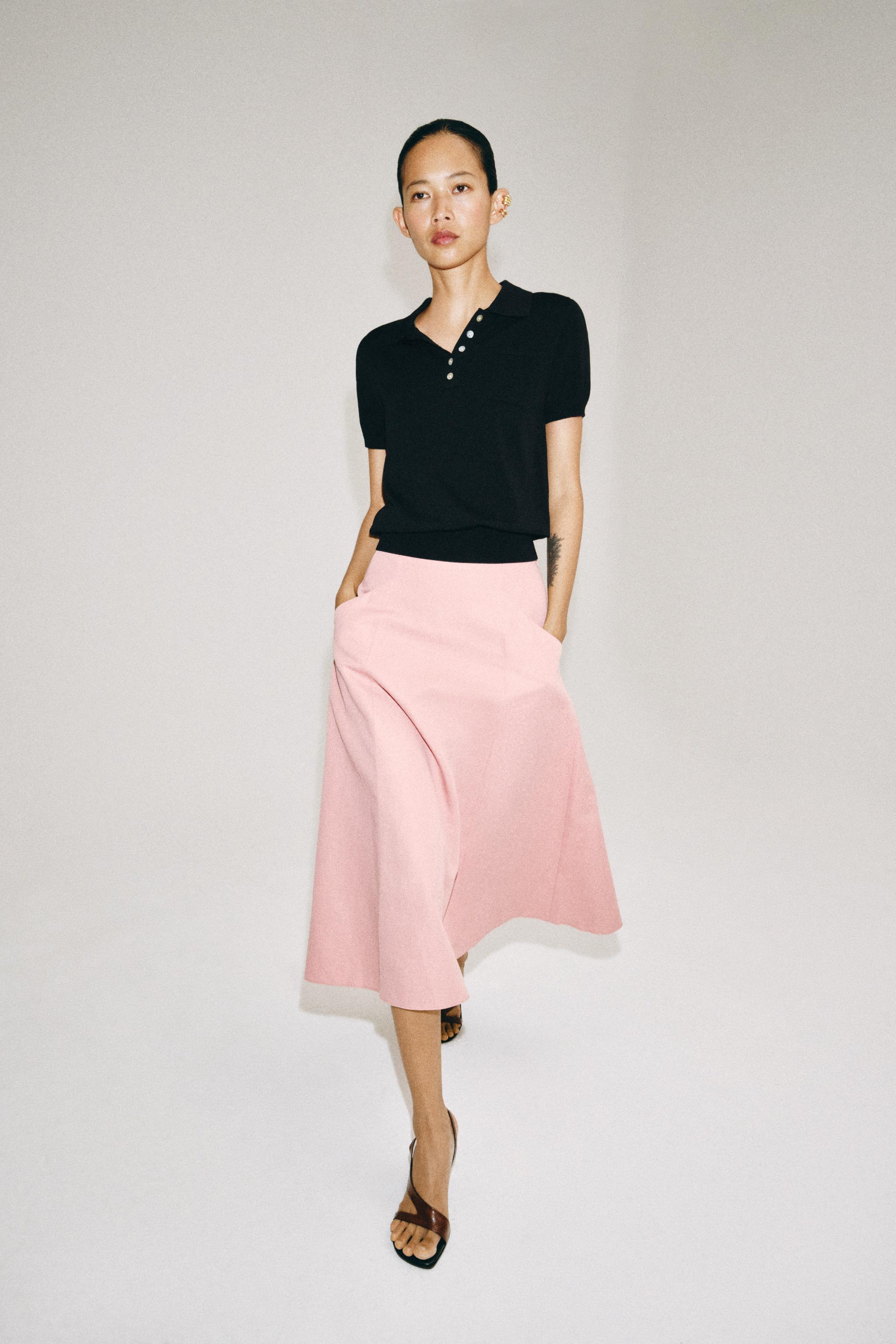ZW COLLECTION струящаяся миди-юбка — ZARA