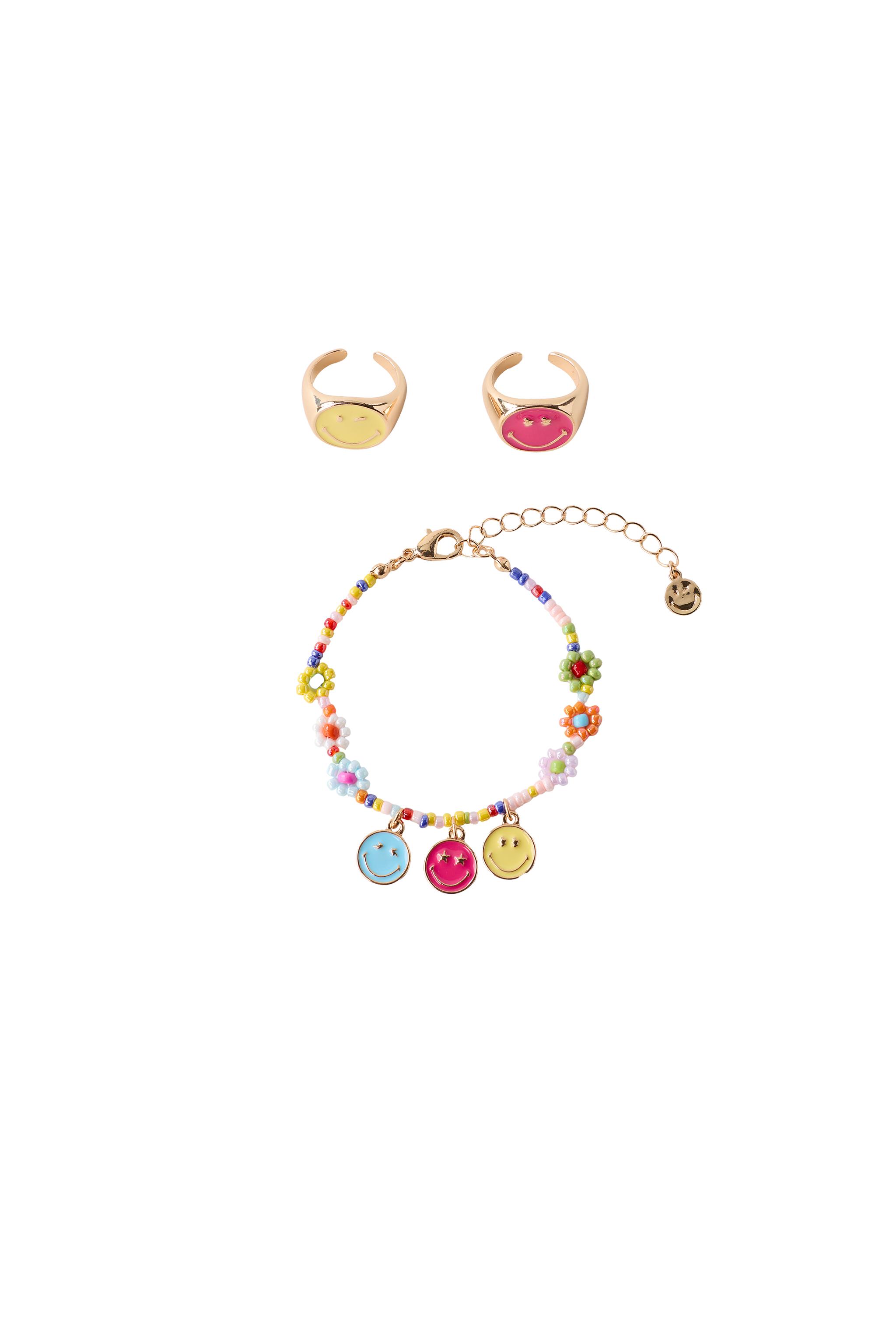 НАБОР ИЗ КОЛЕЦ И БРАСЛЕТА С БУСИНАМИ SMILEYWORLD ® — ZARA