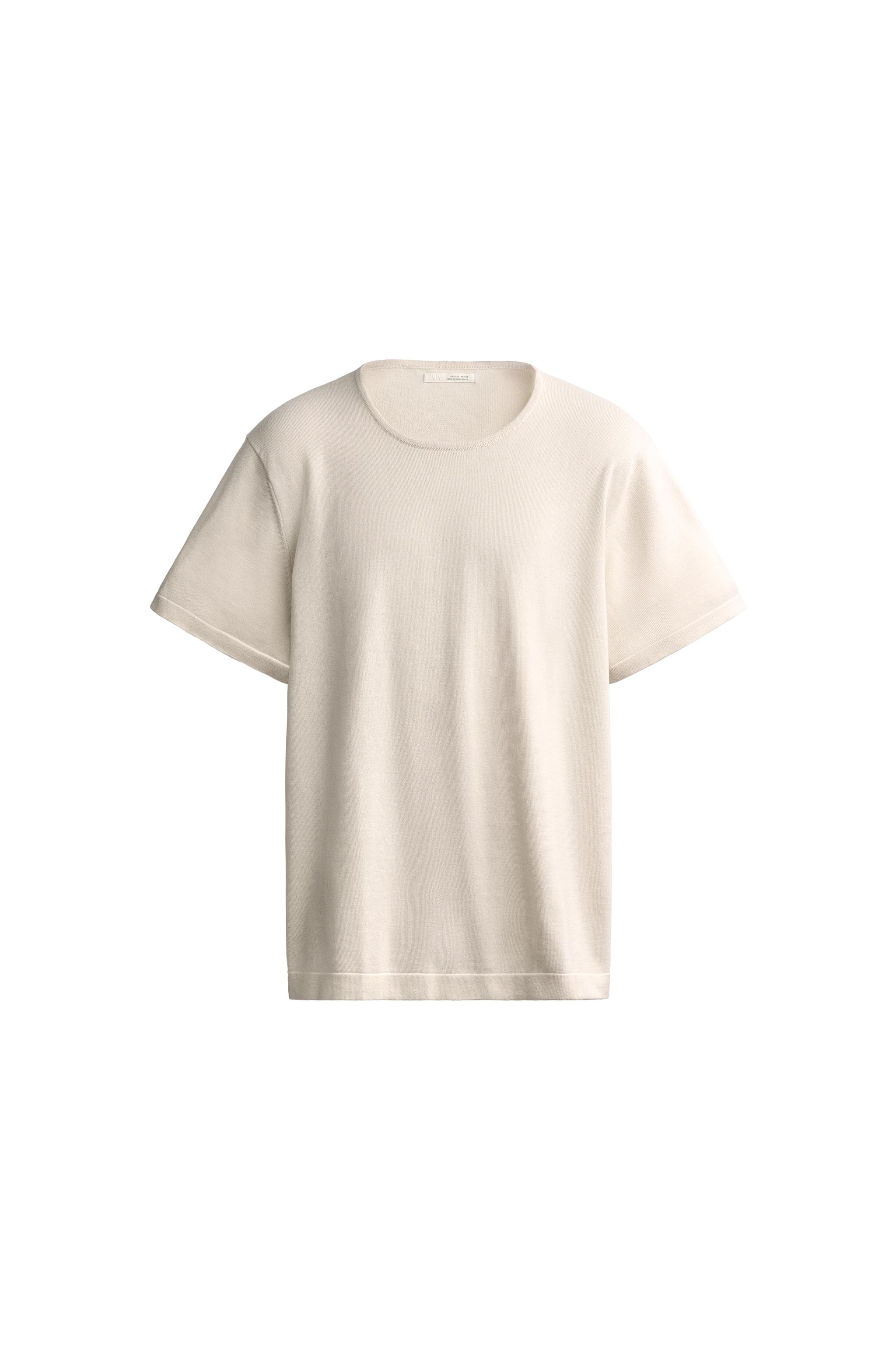 Футболка классического кроя из трикотажа — ZARA