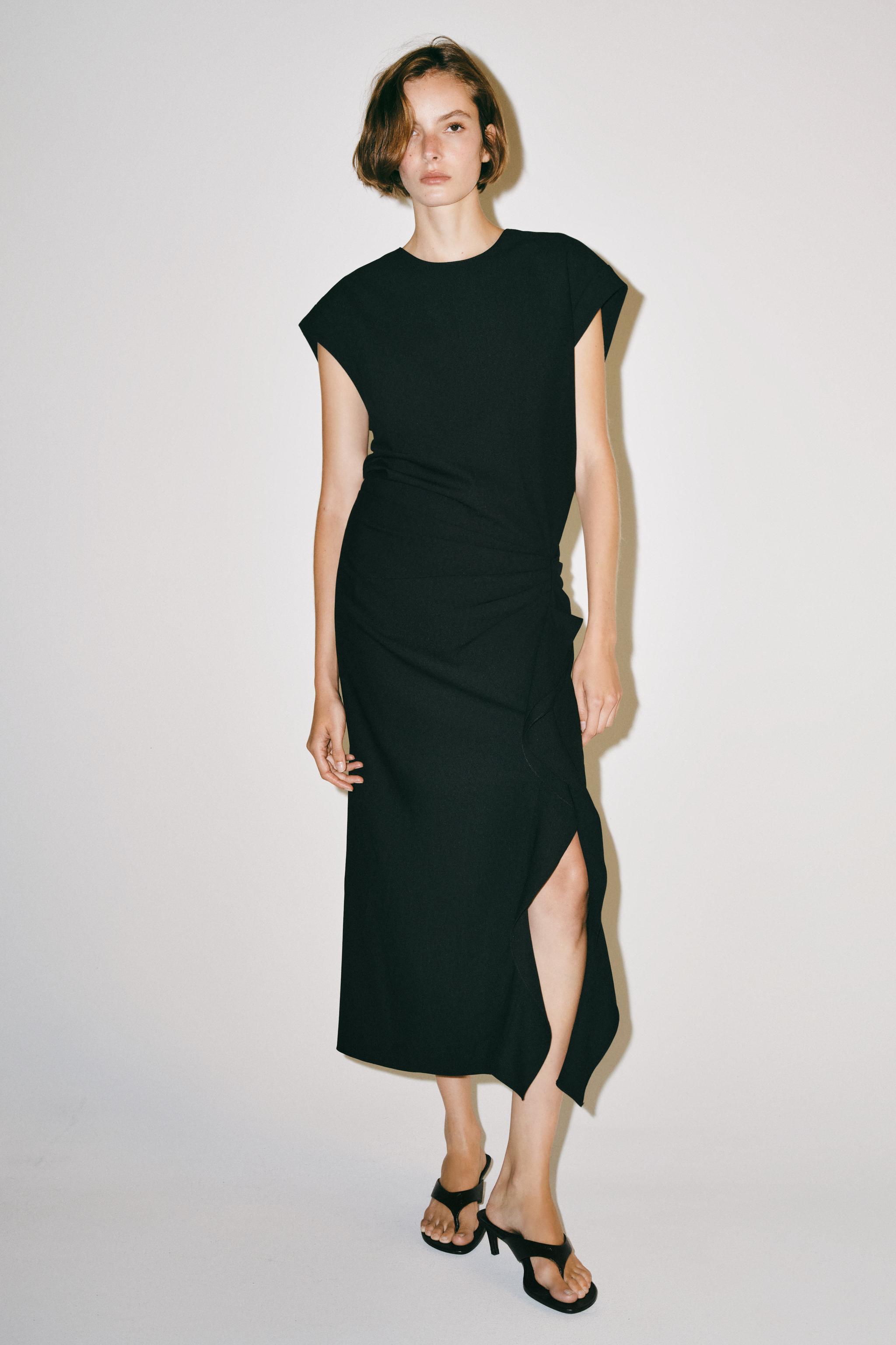 ZW COLLECTION платье миди с драпировкой — ZARA