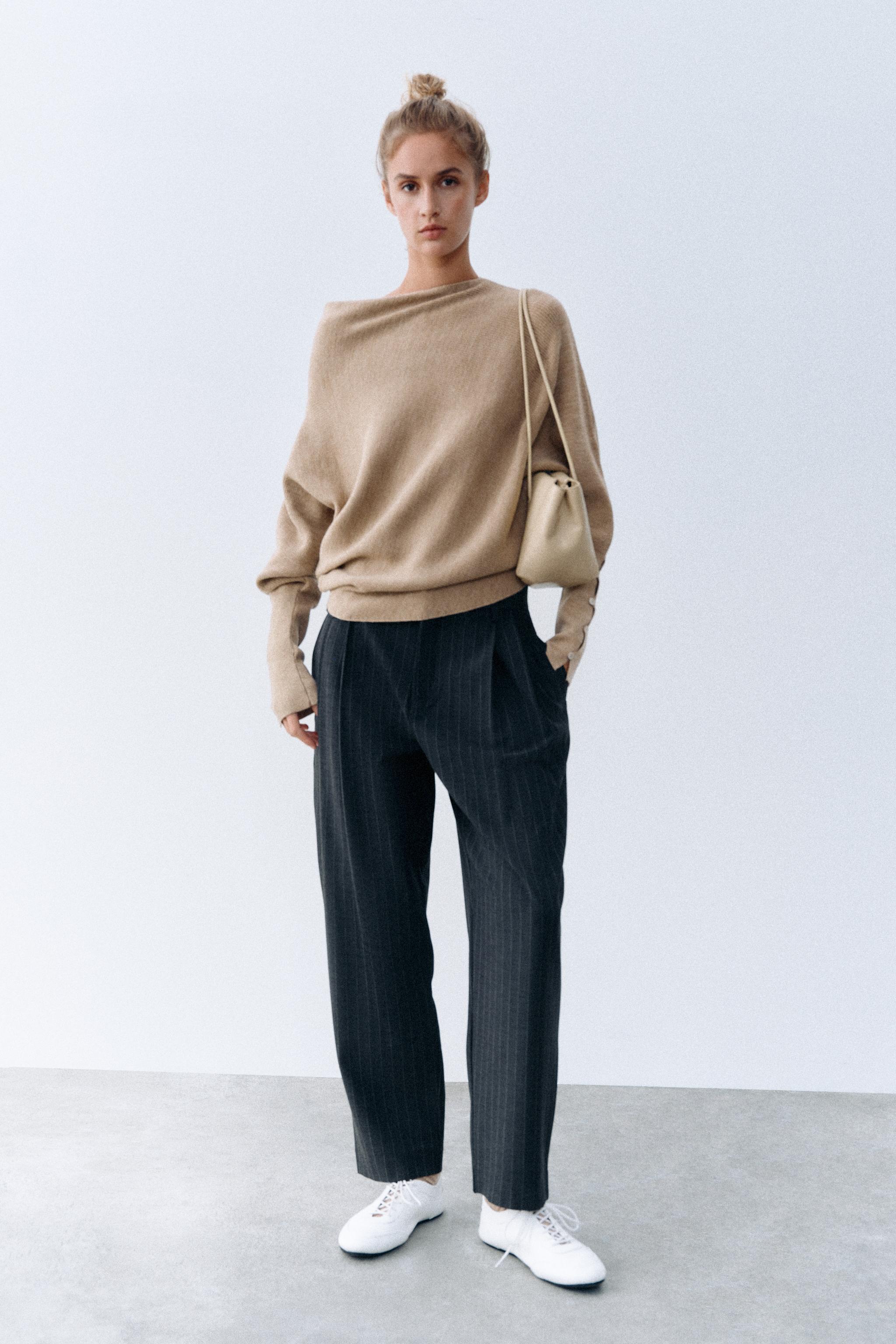 Джемпер асимметричного кроя вязанный — ZARA