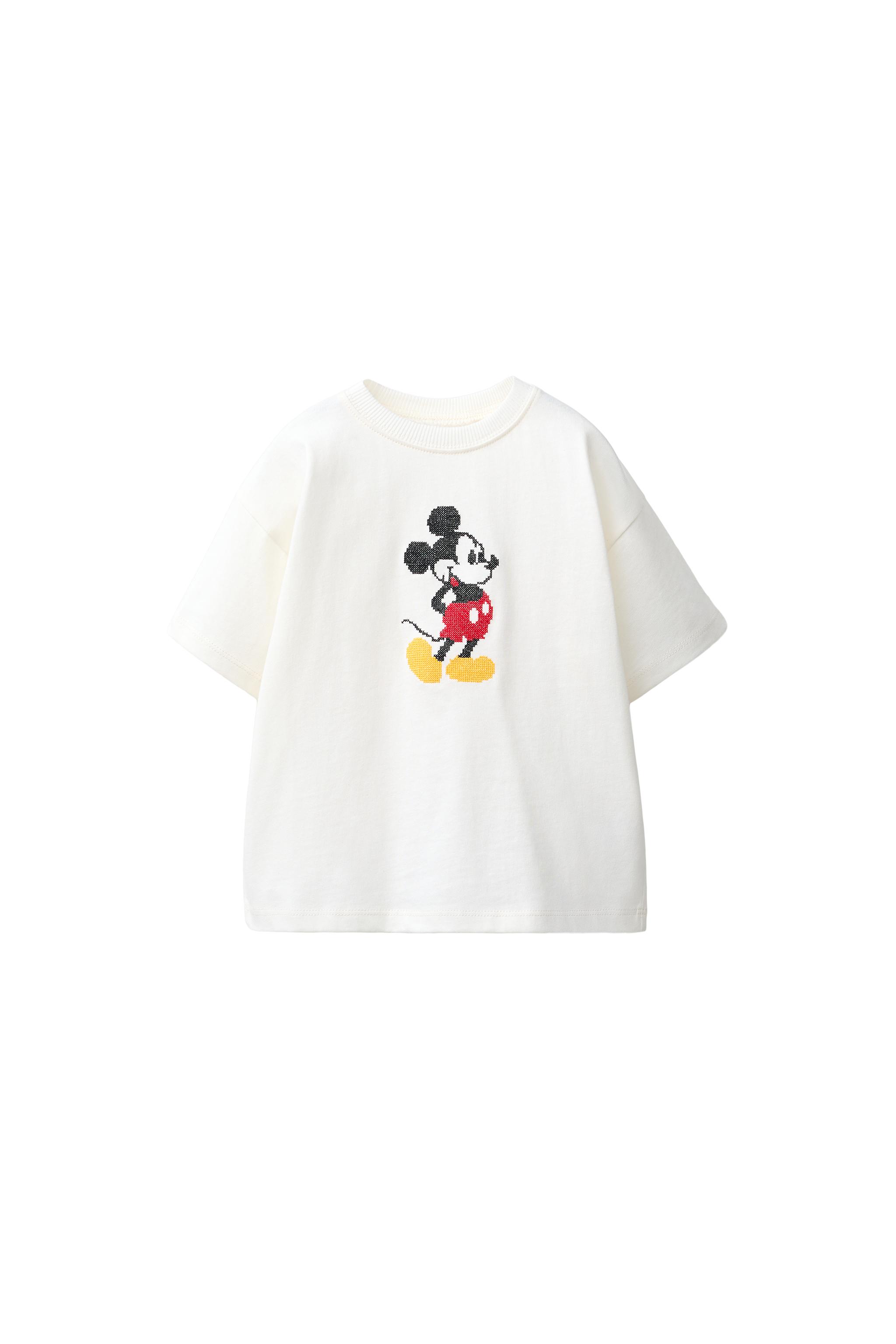Футболка с вышивкой крестиком Mickey Mouse © DISNEY — ZARA