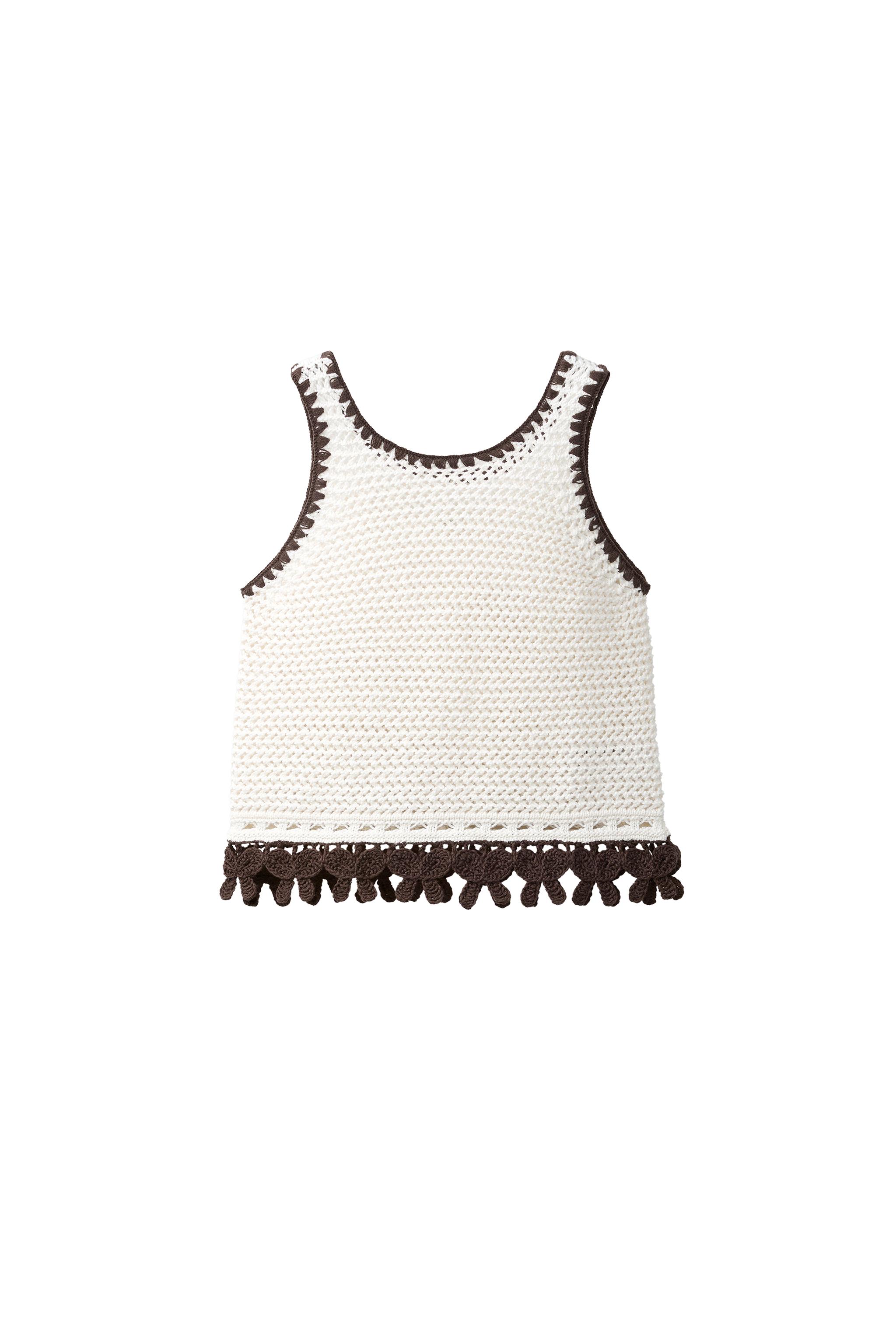 Вязаный топ с контрастными бантами — ZARA