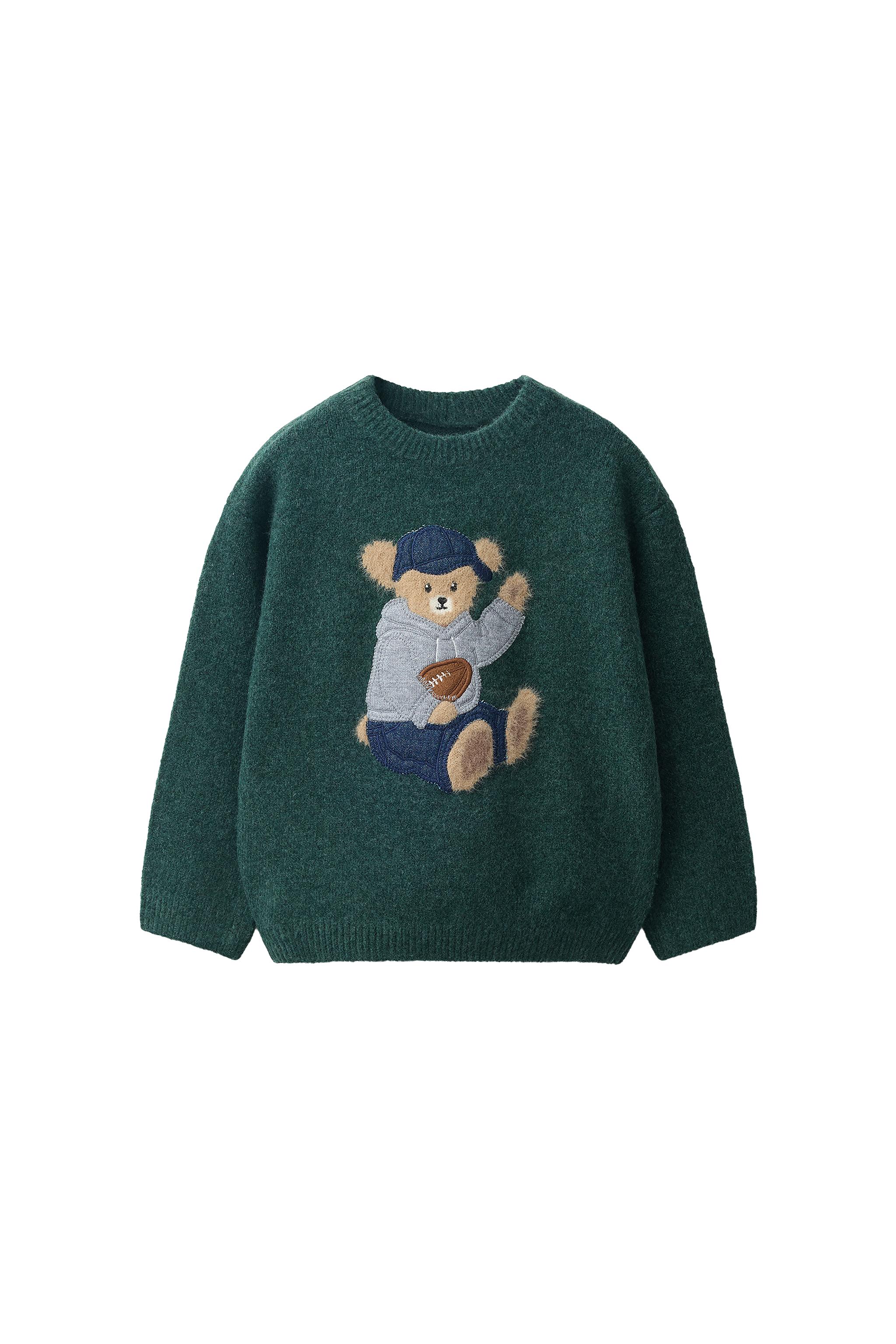 EMBROIDERED RUGBY BEAR KNIT JUMPER — ZARA
