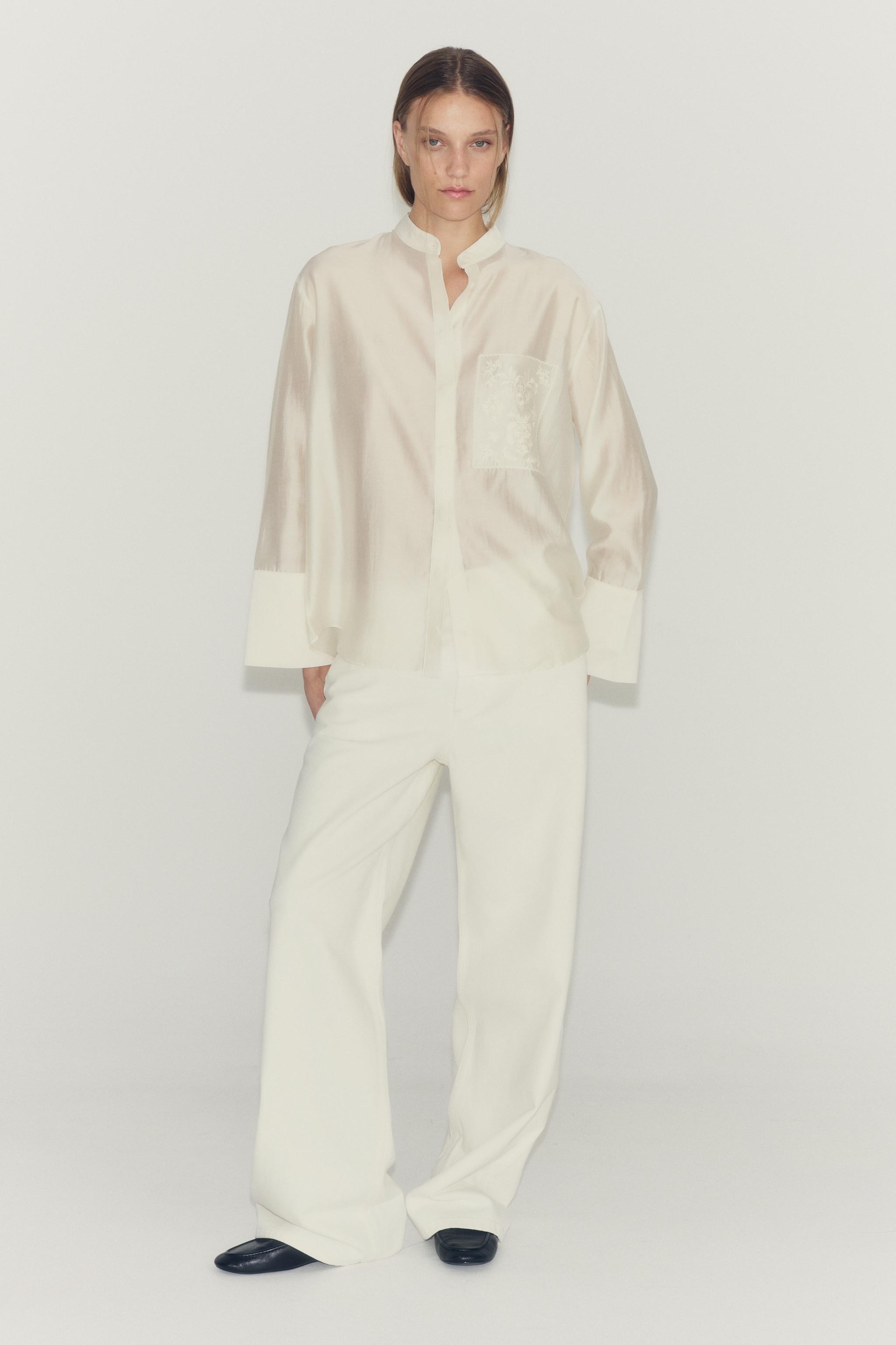 РУБАШКА С ВЫШИВКОЙ И КАРМАНОМ — ZW COLLECTION — ZARA