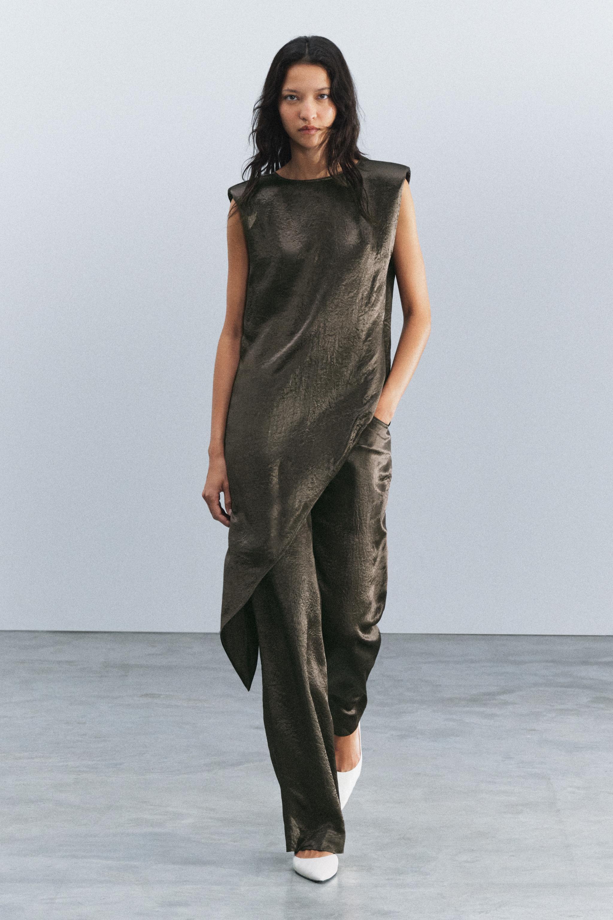 ZW COLLECTION SATIN TROUSERS — ZARA