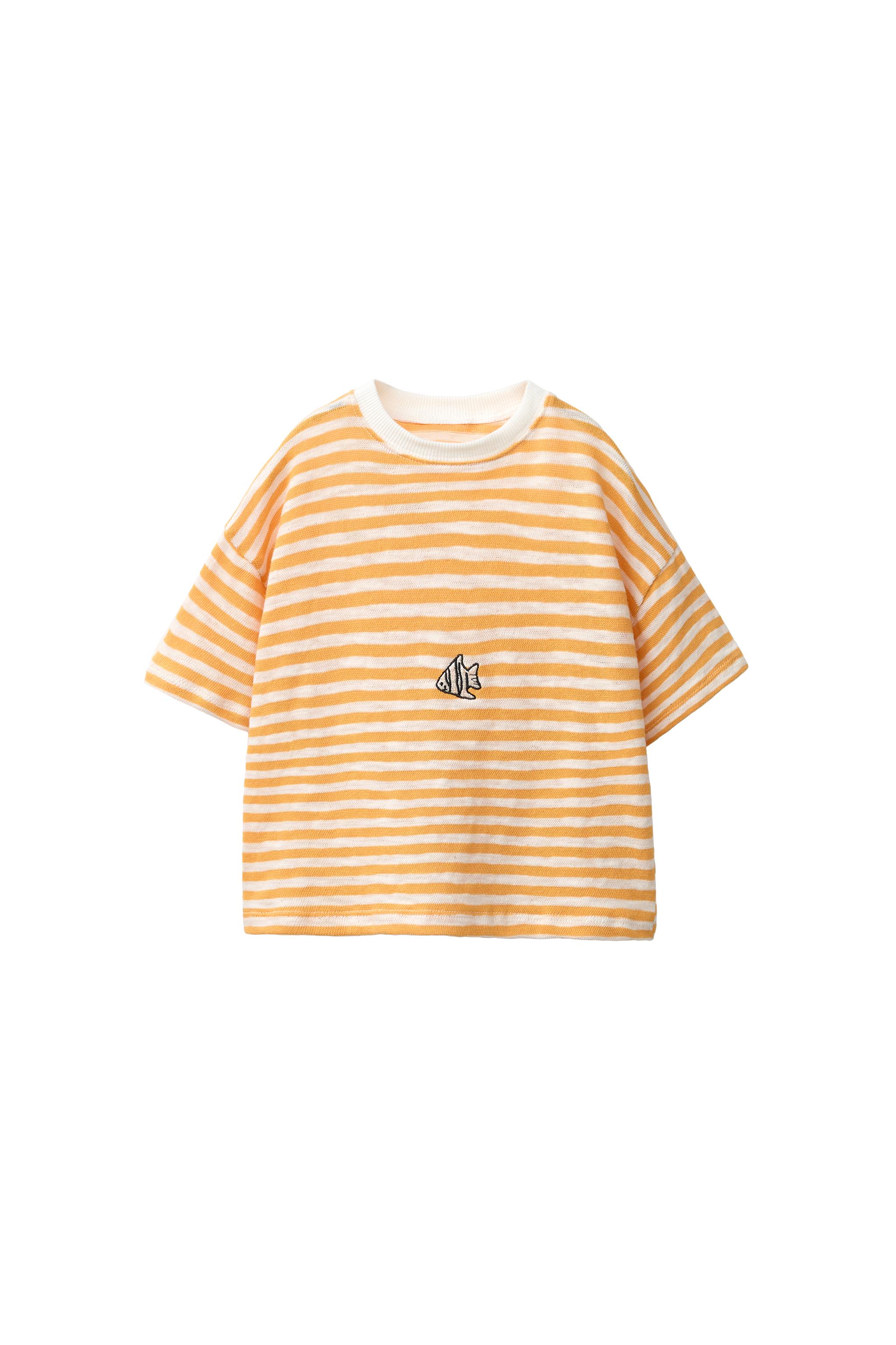Футболка в полоску с вышивкой — ZARA