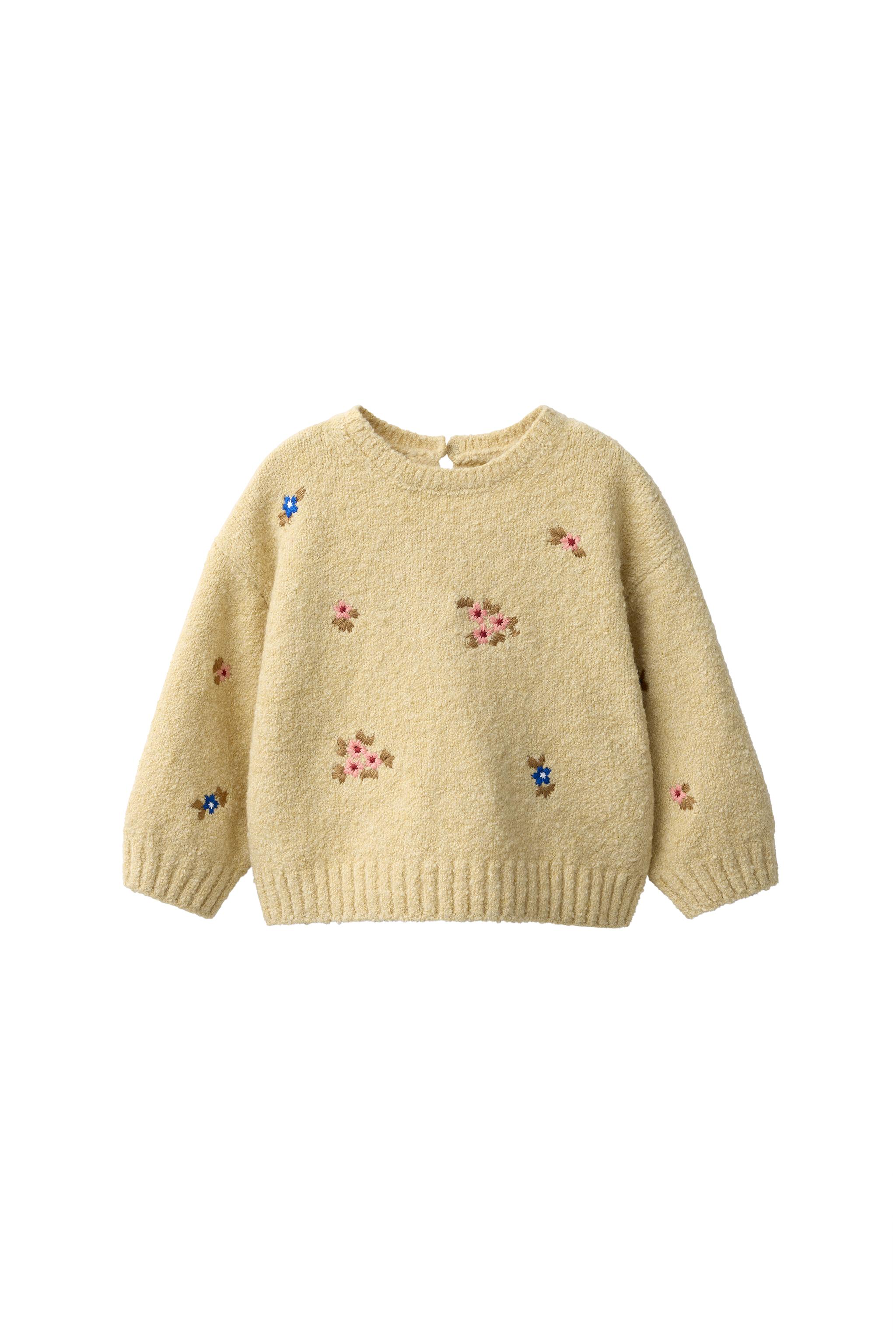 Вязаный джемпер с вышитыми цветами — ZARA