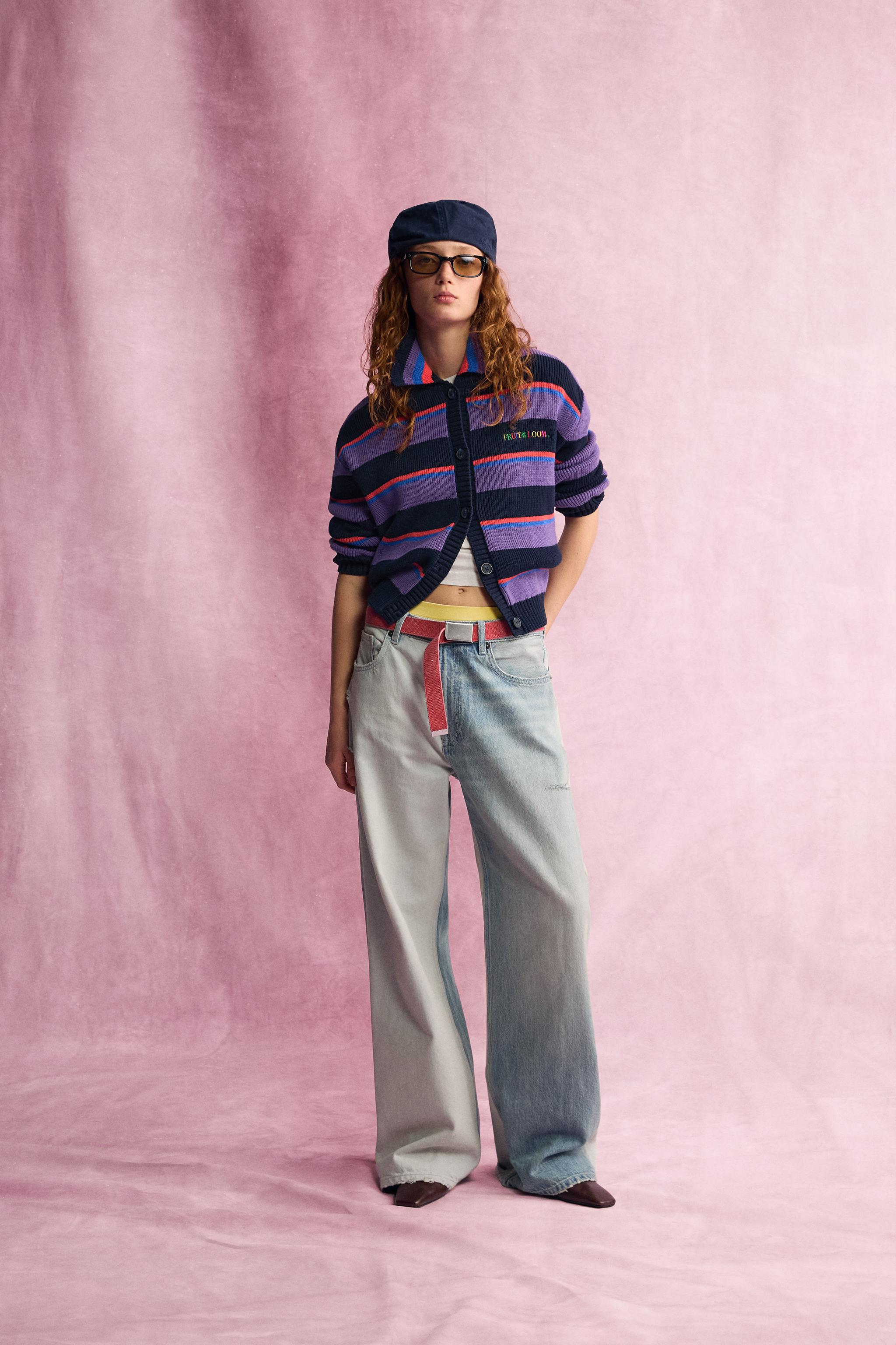 Кардиган в полоску FRUIT OF THE LOOM™ — ZARA