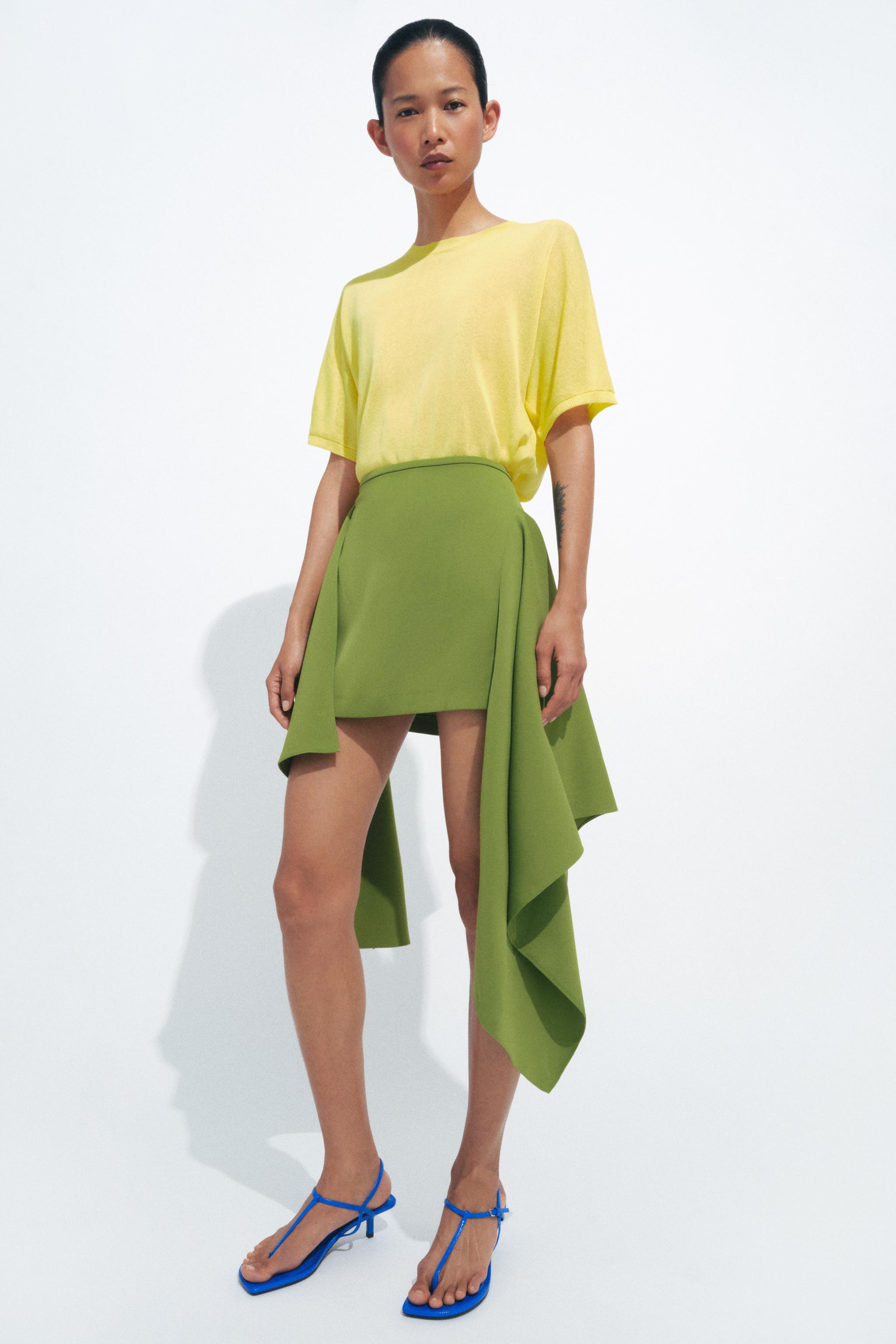 Мини-юбка ZW COLLECTION с асимметричным подолом — ZARA