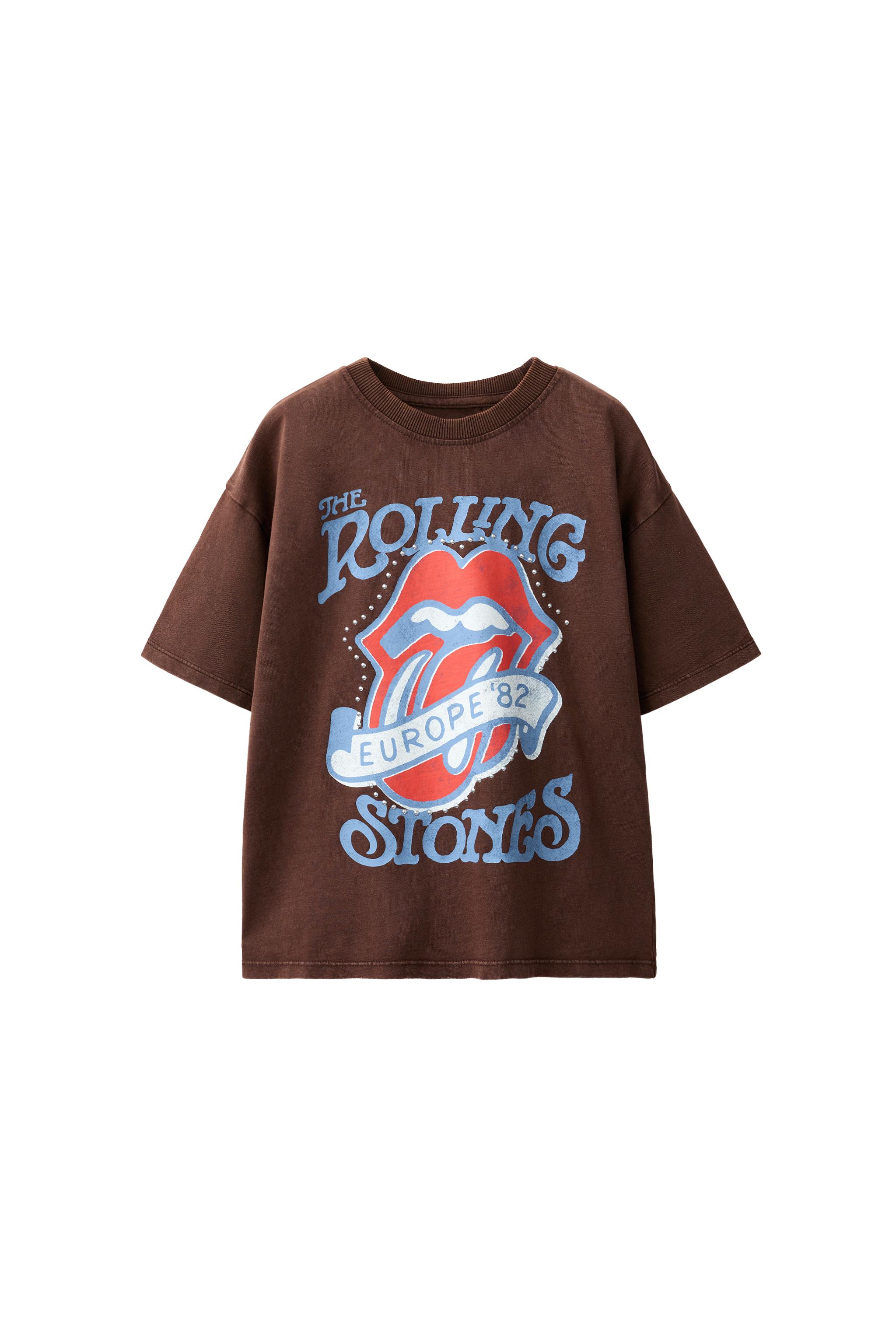 Футболка с принтом ROLLING STONES © — ZARA