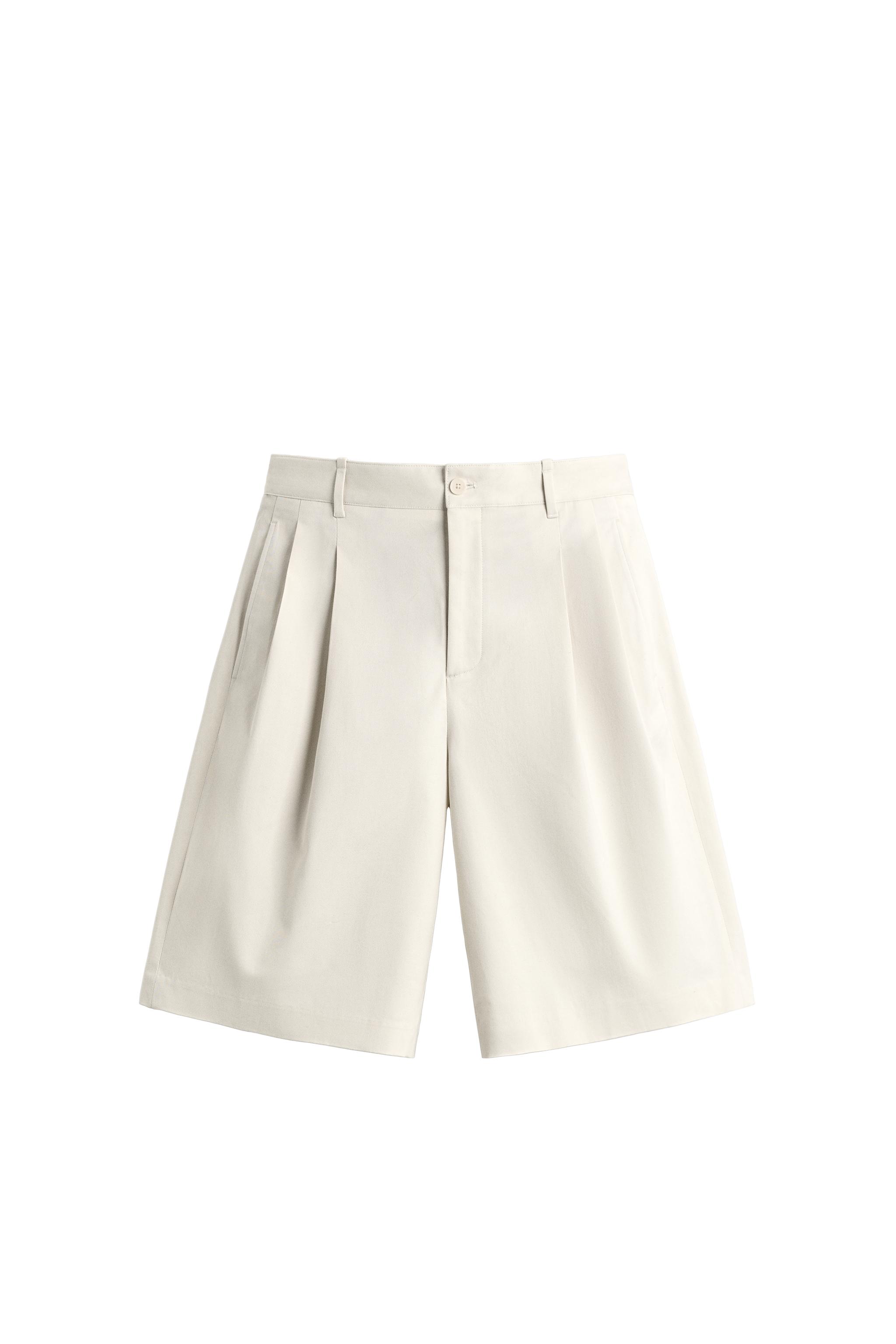 Бермуды в складку с широкими штанинами — ZARA