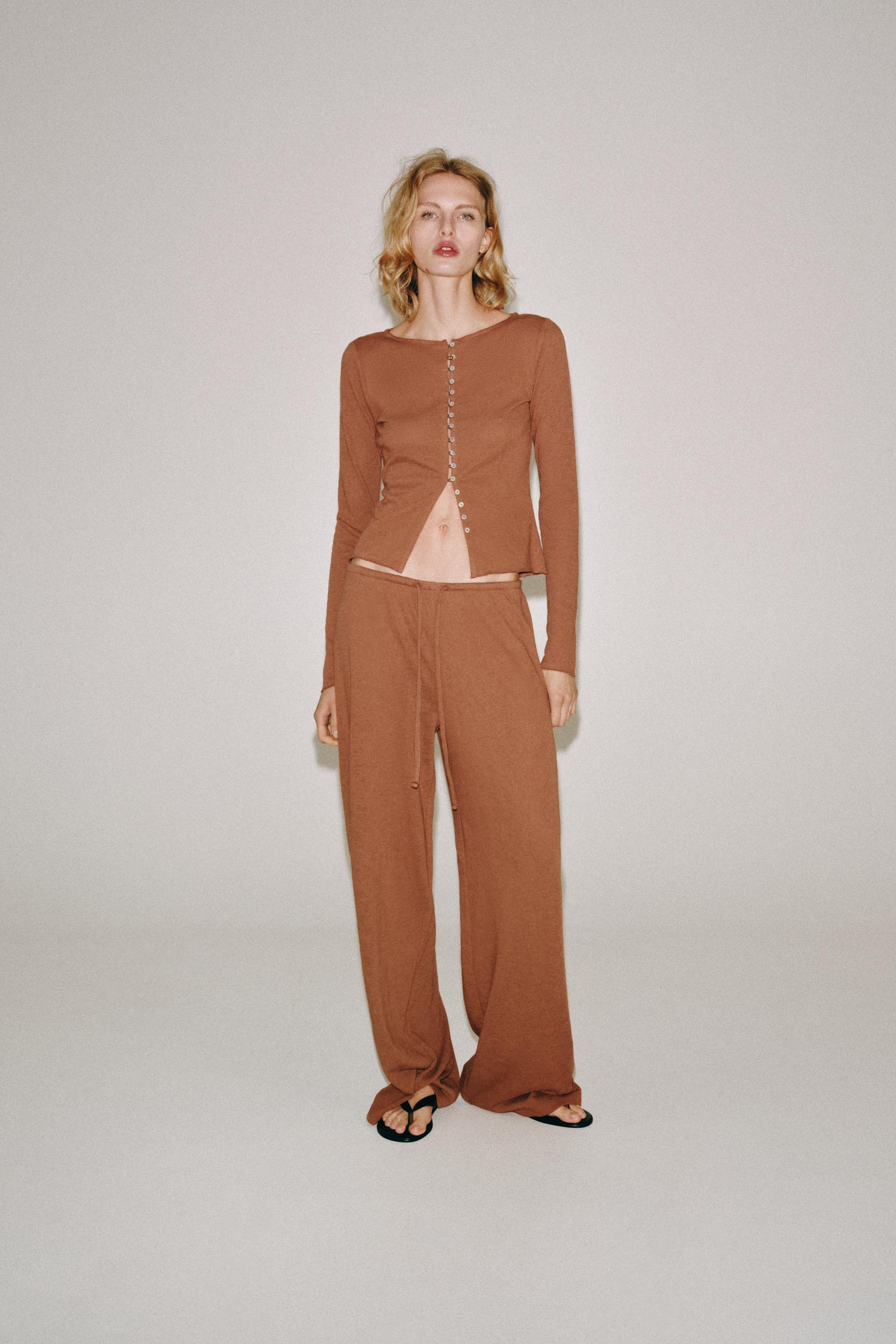 Брюки из рустик-ткани — ZARA