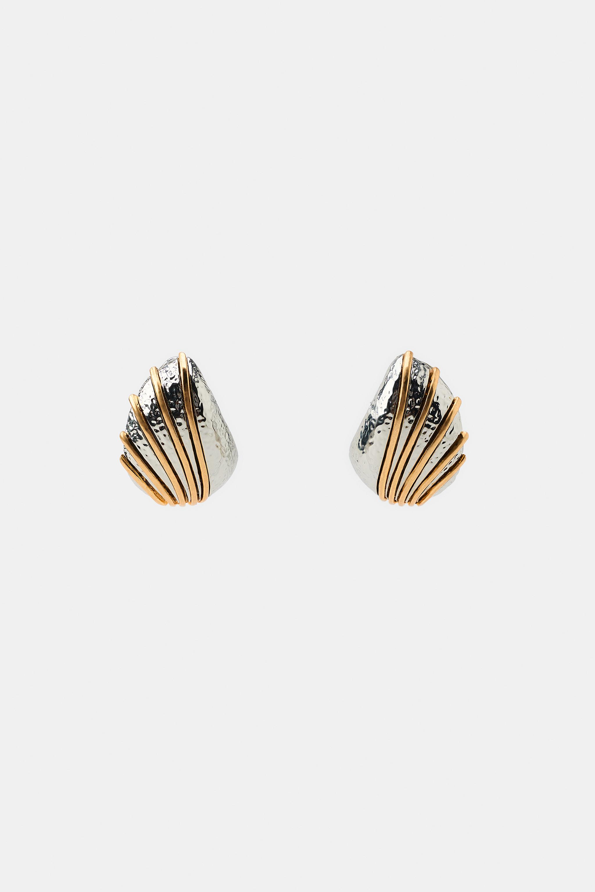 КОМБИНИРОВАННЫЕ СЕРЬГИ В ПОЛОСКУ — ZARA