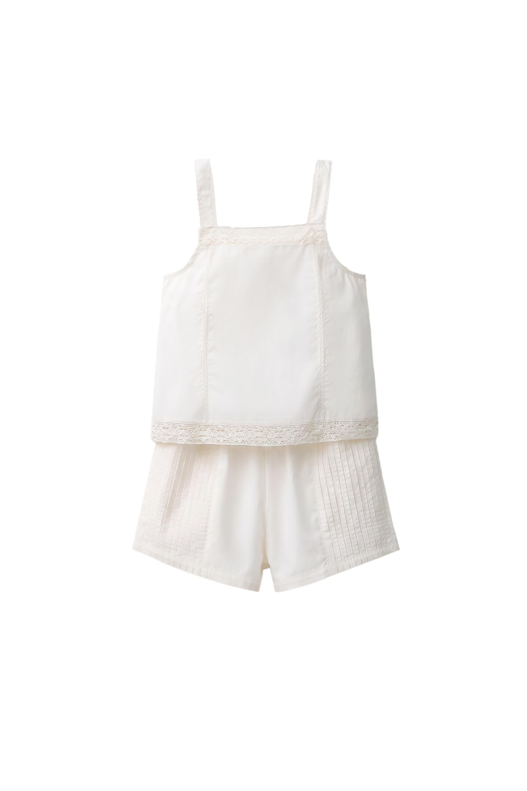 6-14 ЛЕТ/ПИЖАМА С КРУЖЕВНЫМИ БРЕТЕЛЯМИ — ZARA