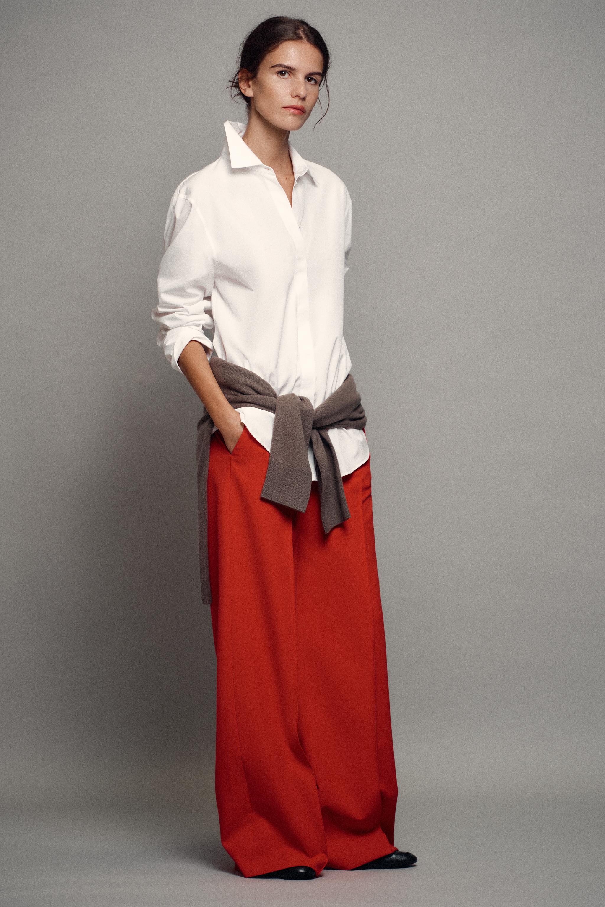 Брюки ZW COLLECTION с широкими штанинами — ZARA