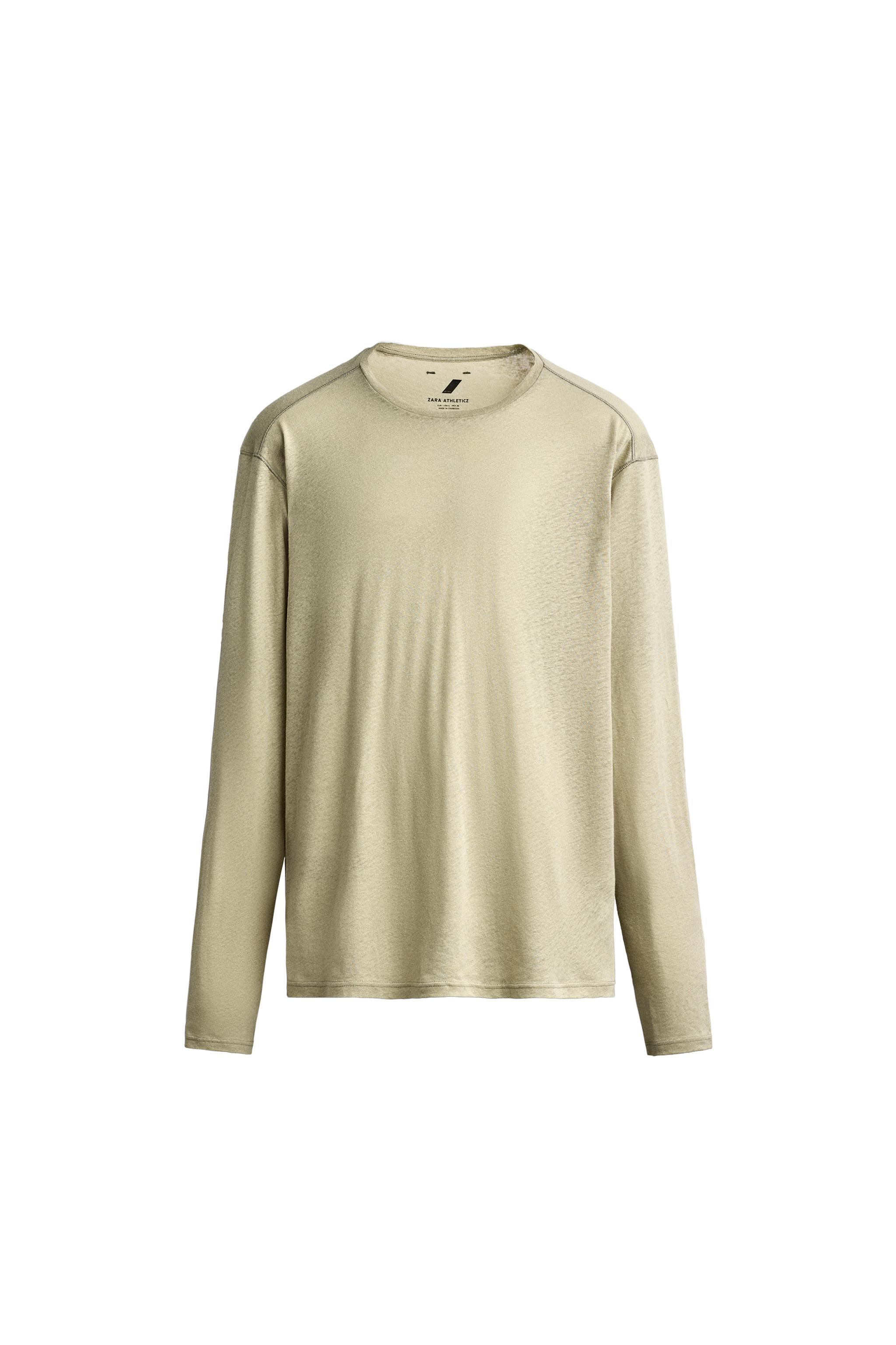 Футболка из легкого хлопка и льна — ZARA