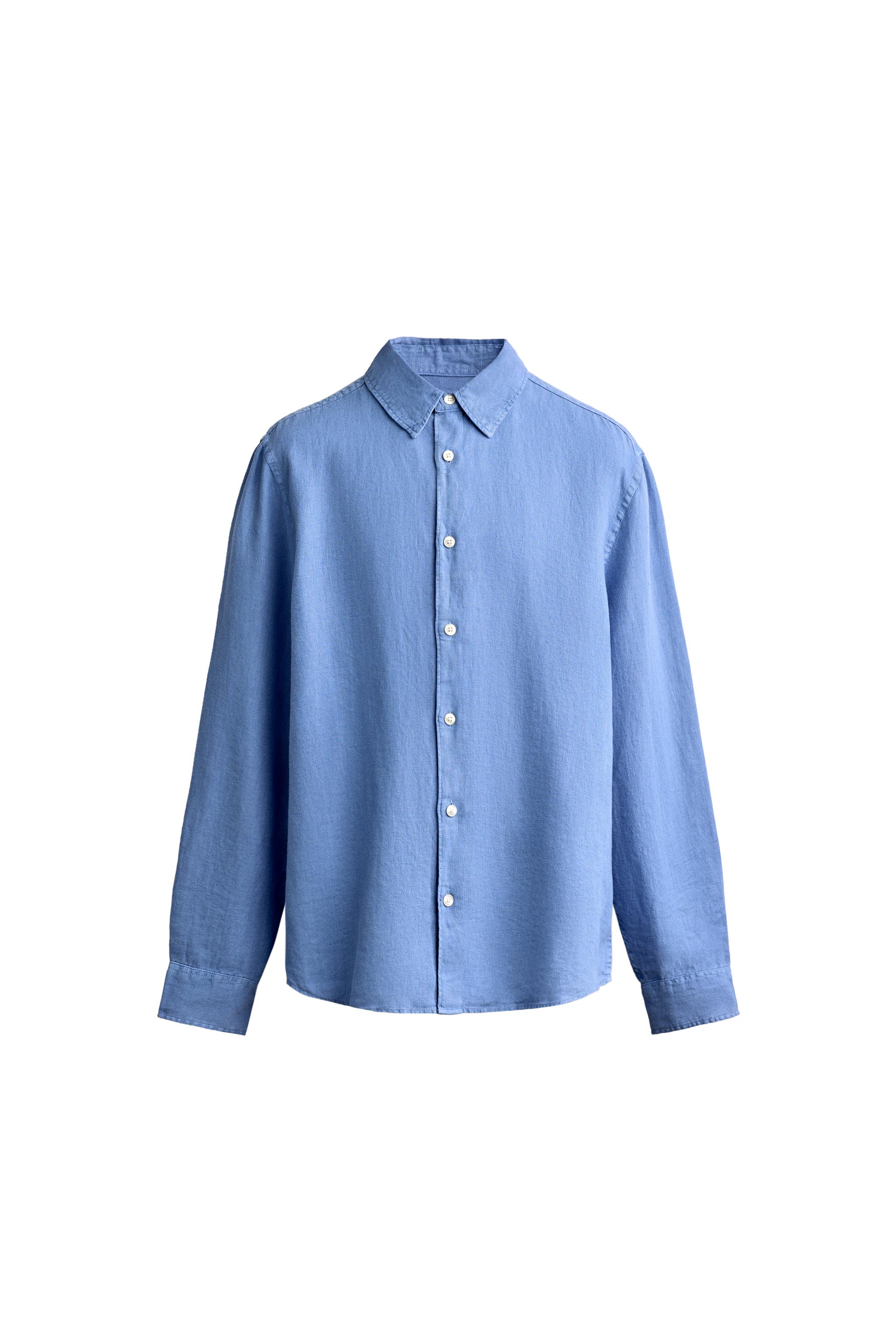 Рубашка классического кроя из 100% льна — ZARA