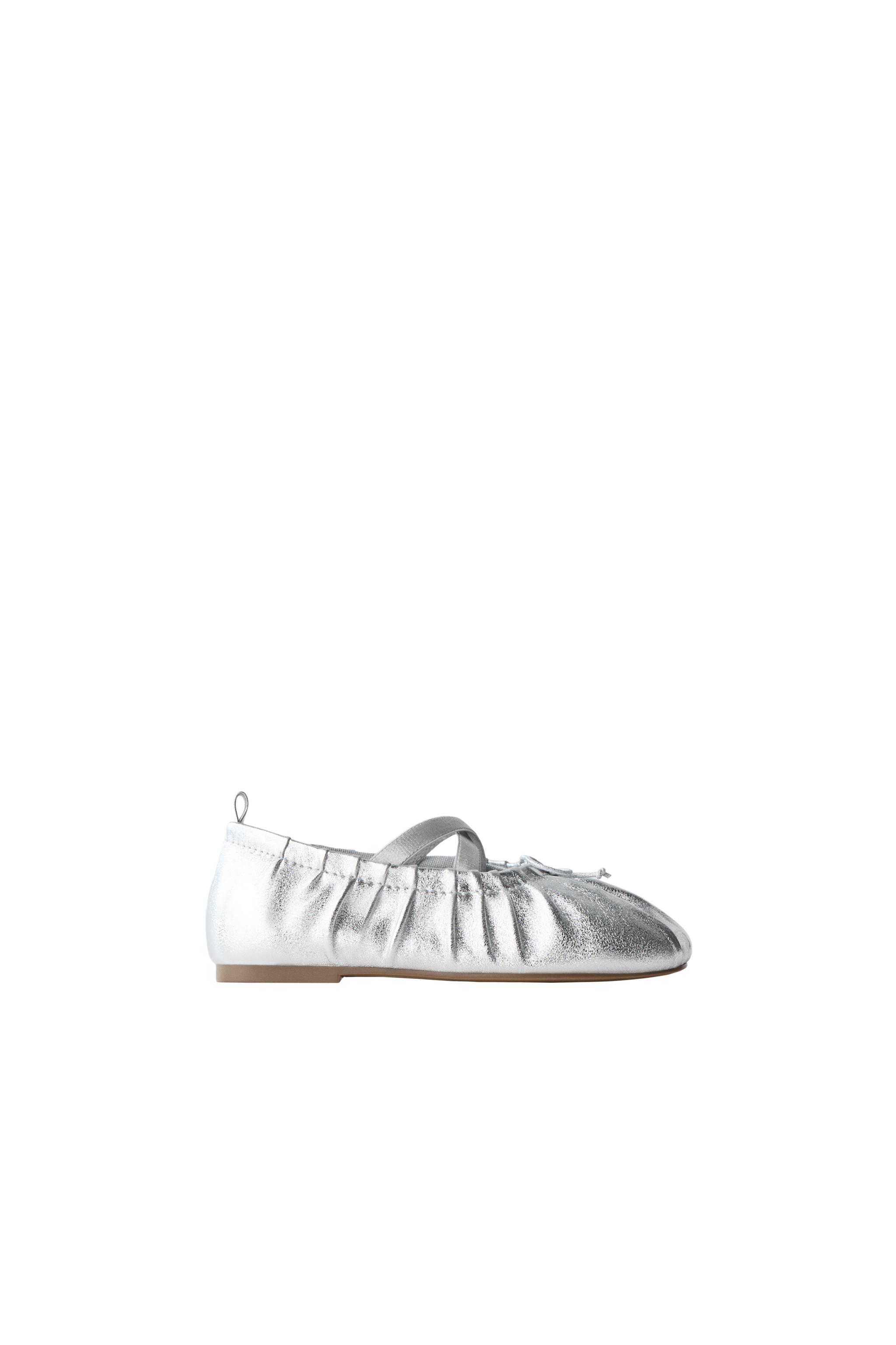 БАЛЕТКИ С МЕТАЛЛИЧЕСКИМ БЛЕСКОМ — ZARA