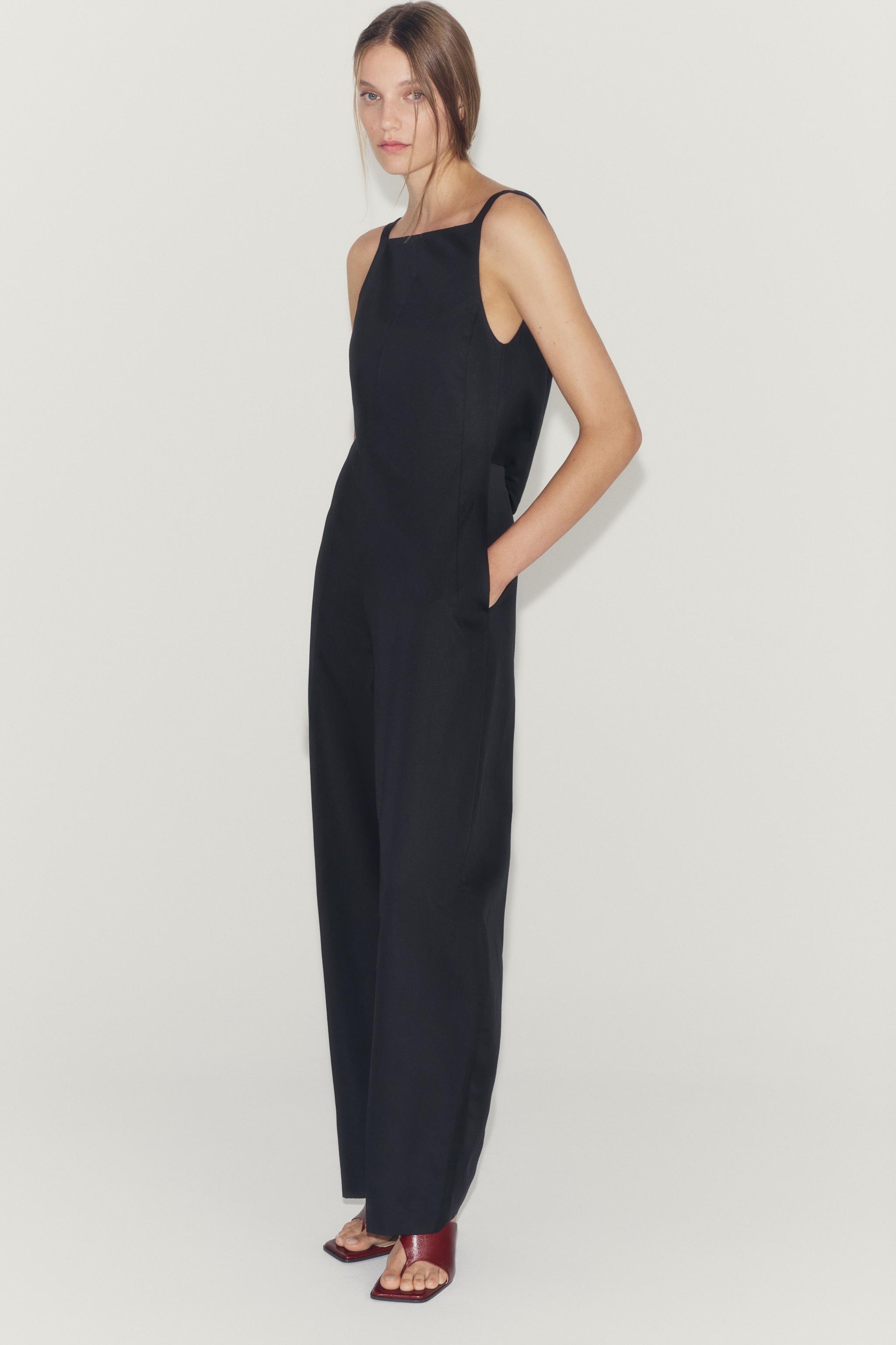 ДЛИННЫЙ КОМБИНЕЗОН СО СПИНОЙ С ДРАПИРОВКОЙ — ZW COLLECTION — ZARA