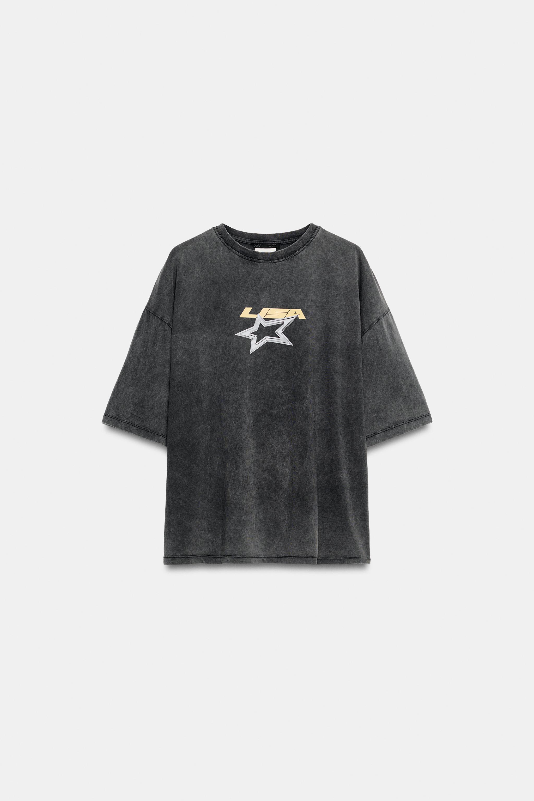 Футболка с эффектом потёртости — ZARA