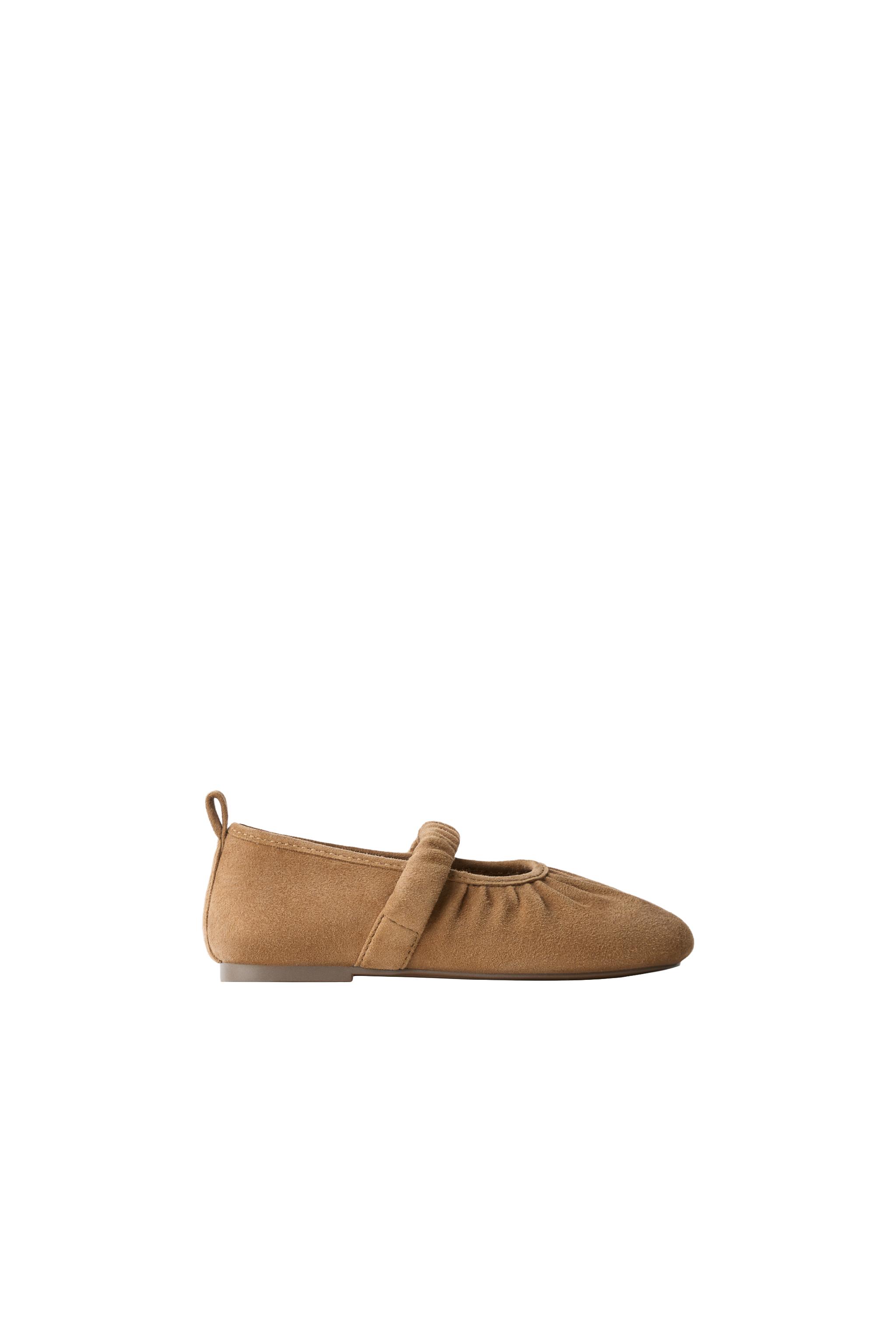 Балетки из кожи с сборками — ZARA