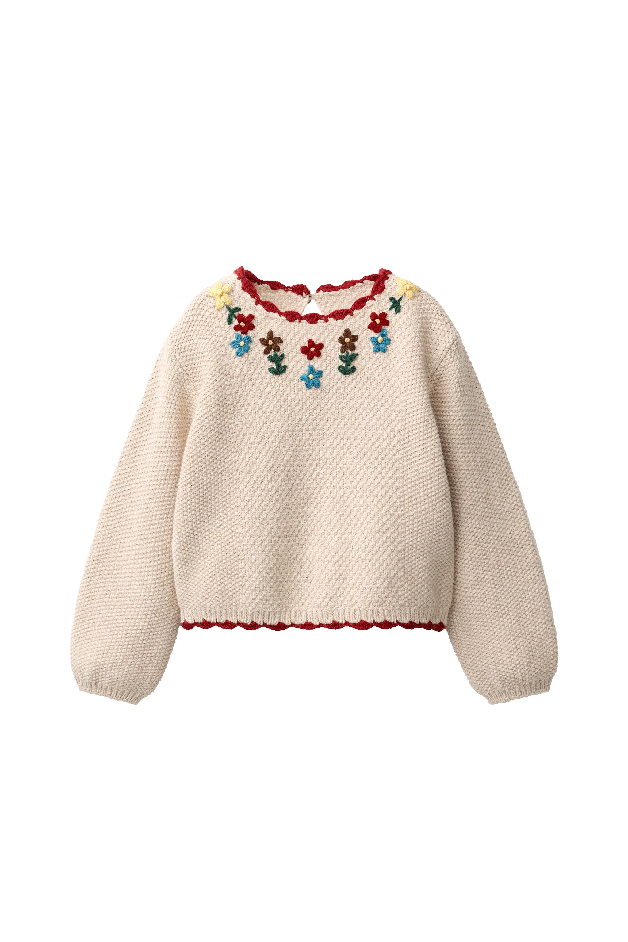 Джемпер с цветочной вышивкой — ZARA