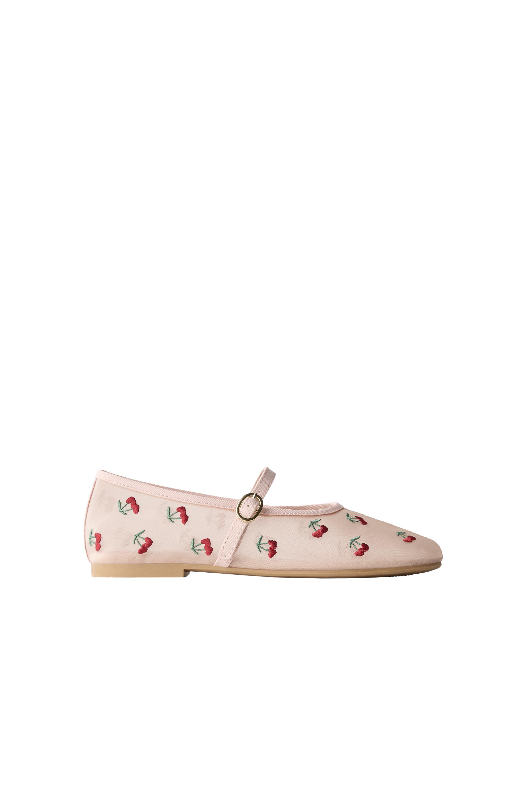 БАЛЕТКИ С ВЫШИВКОЙ ВИШНИ — ZARA