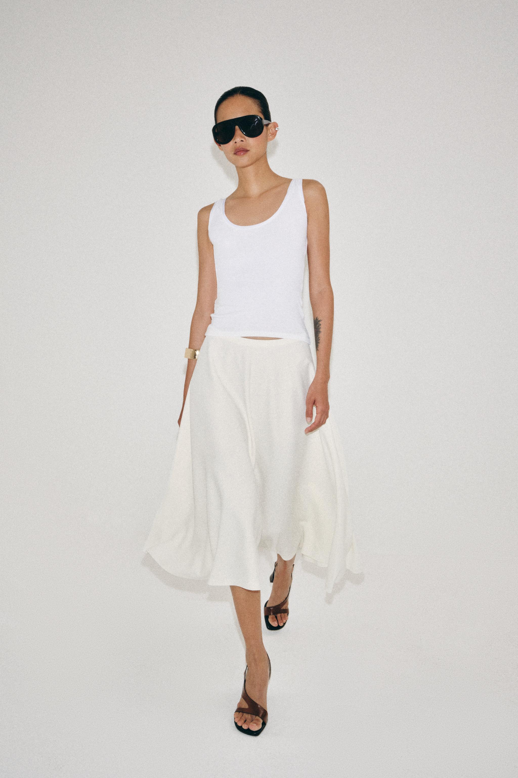 Юбка-миди ZW COLLECTION многоярусная — ZARA
