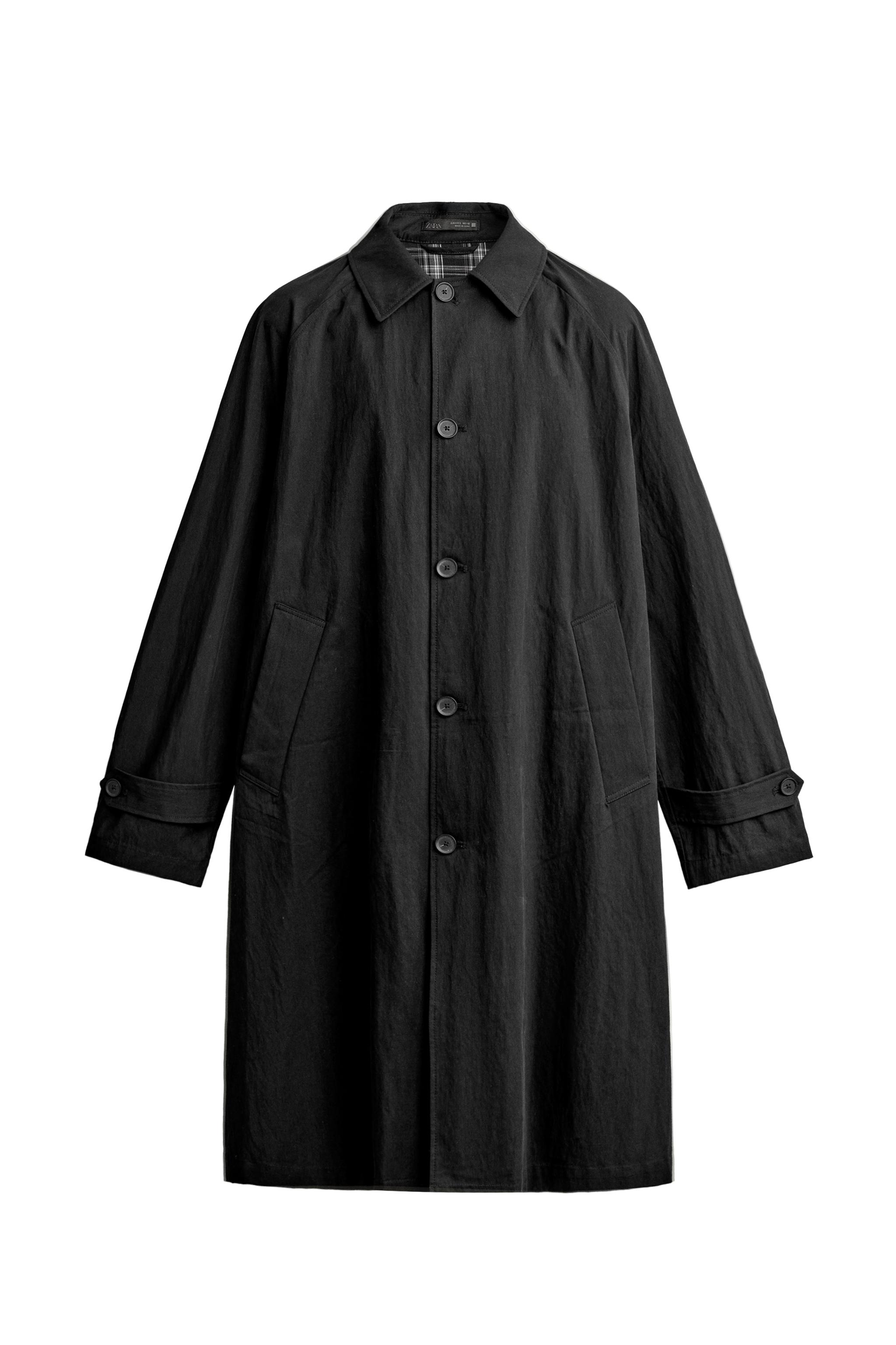 Тренч свободного кроя с контрастной отделкой — ZARA