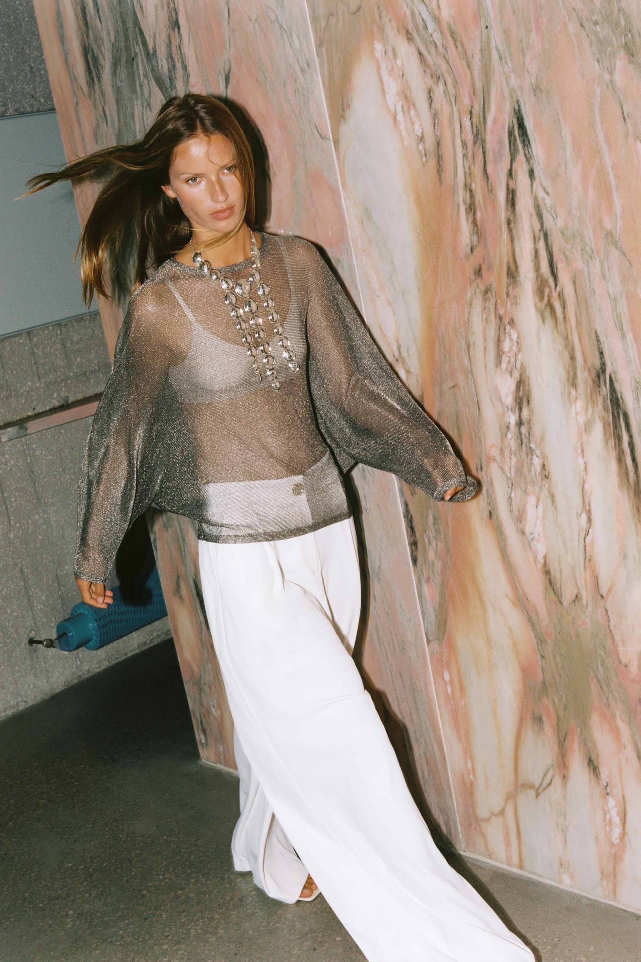 Топ с металлизированной нитью — ZARA