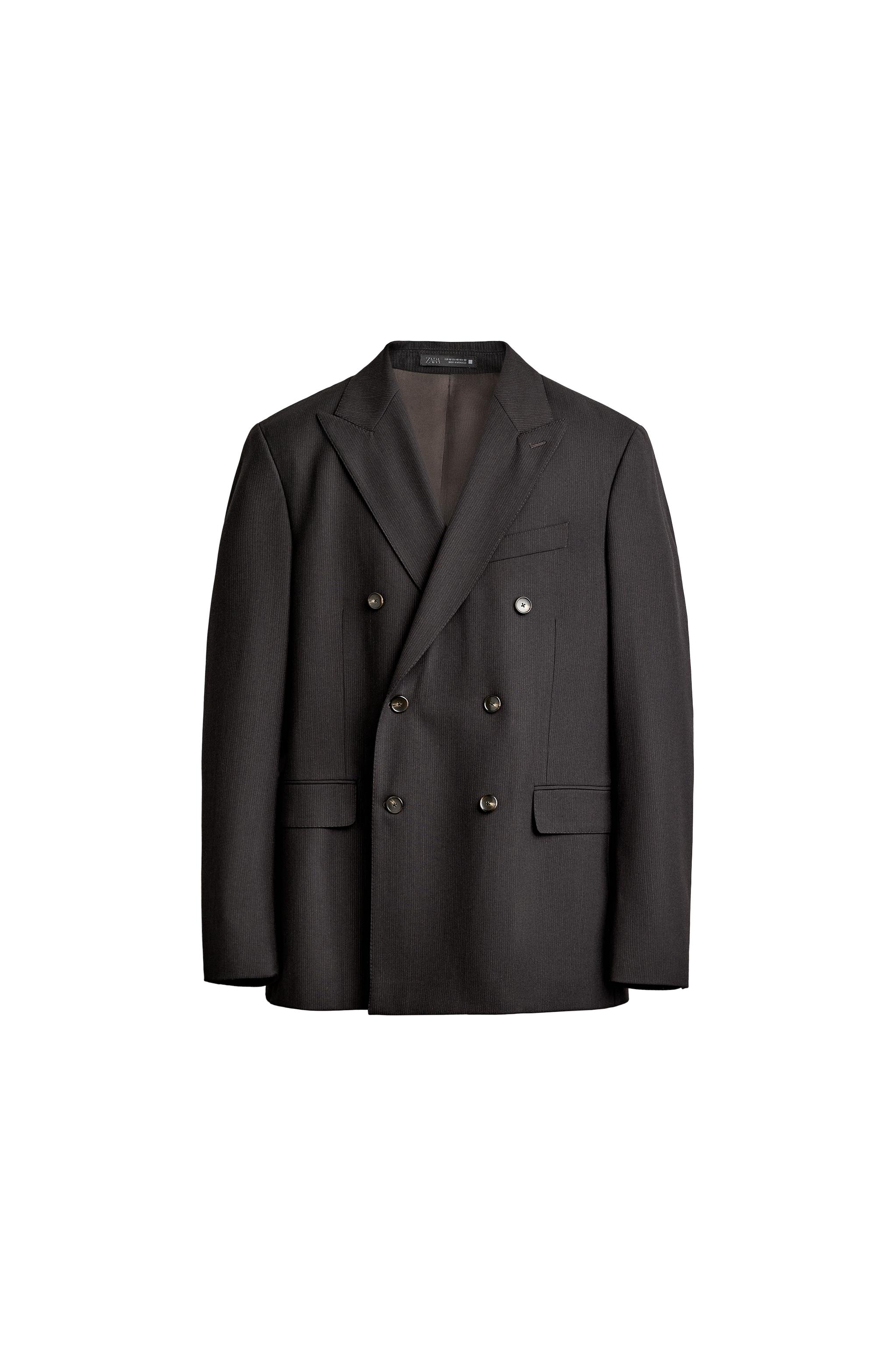STRIPED SUIT DOUBLE-BREASTED BLAZER — ZARA