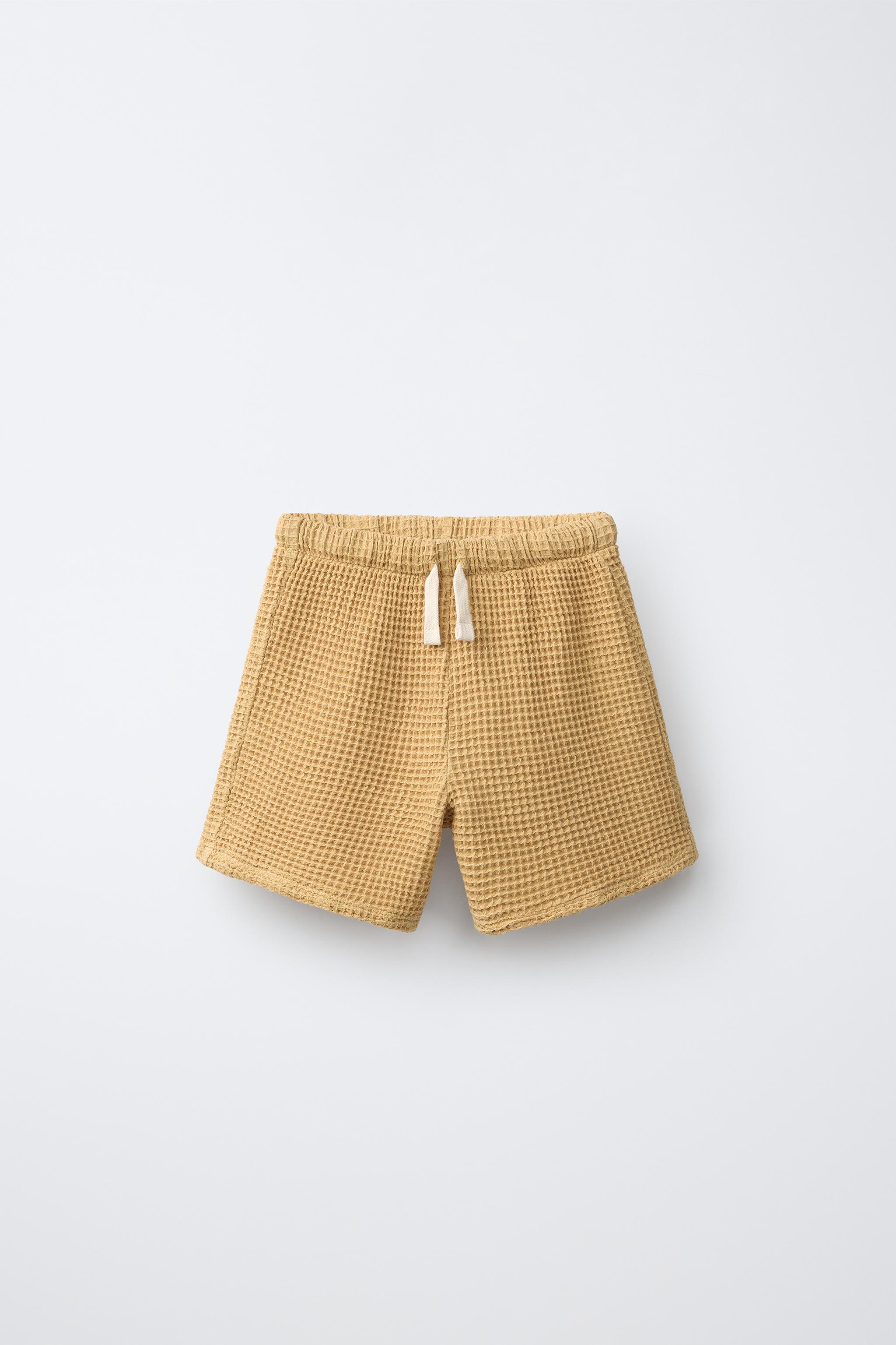 Бермуды из вафельной вязки без узора — ZARA