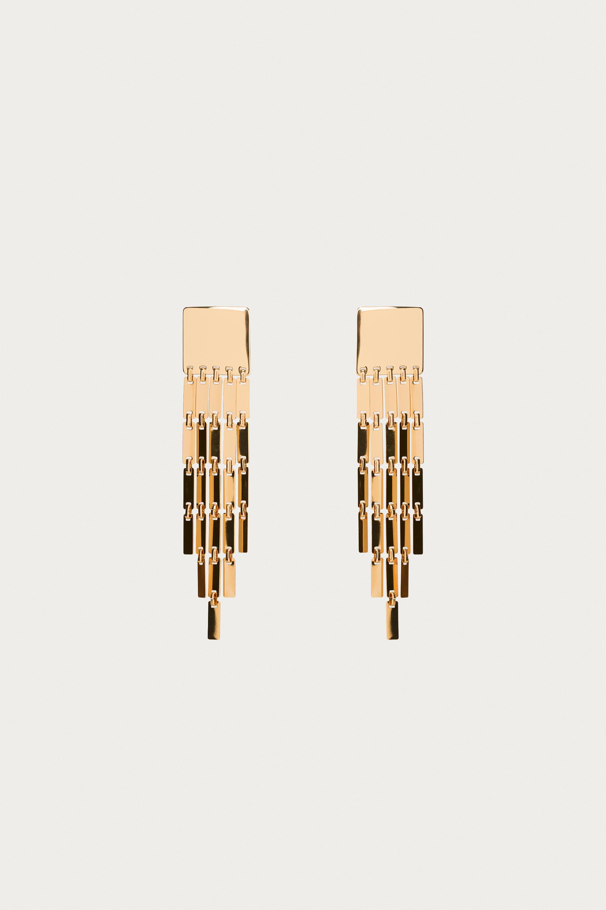 СЕРЬГИ КВАДРАТНЫЕ С БАХРОМОЙ MARISA BERENSON X ZARA — ZARA