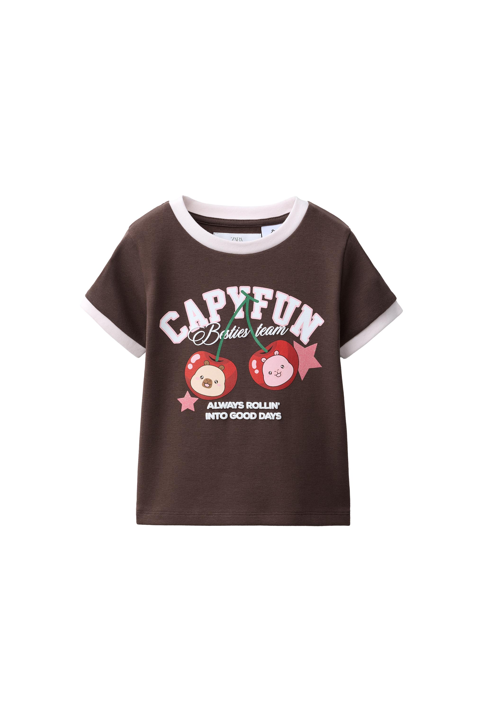 Футболка с принтом вишни CAPYFUN — ZARA