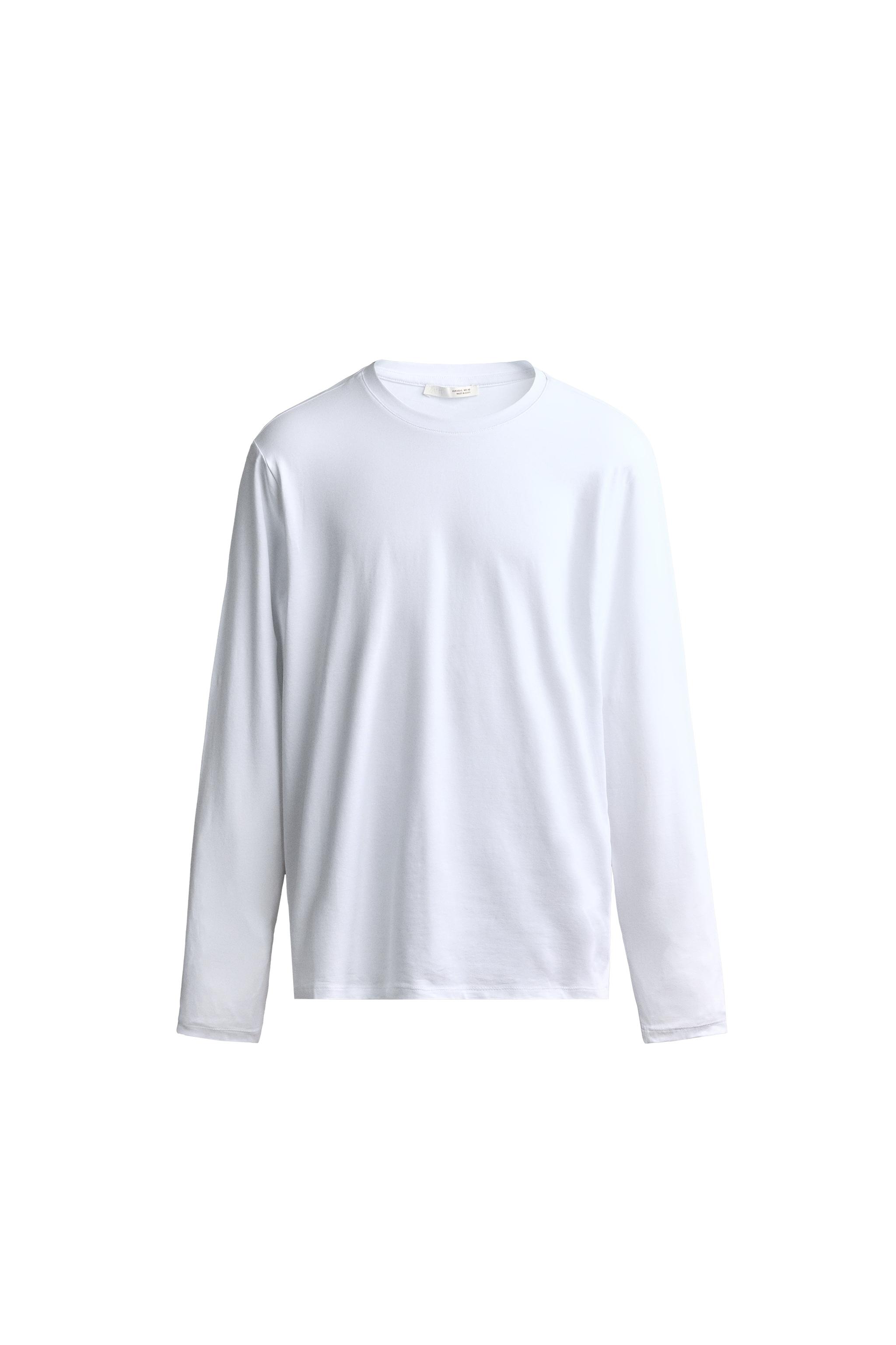 БАЗОВАЯ ФУТБОЛКА СЛИМ-ФИТ С ДЛИННЫМИ РУКАВАМИ — ZARA