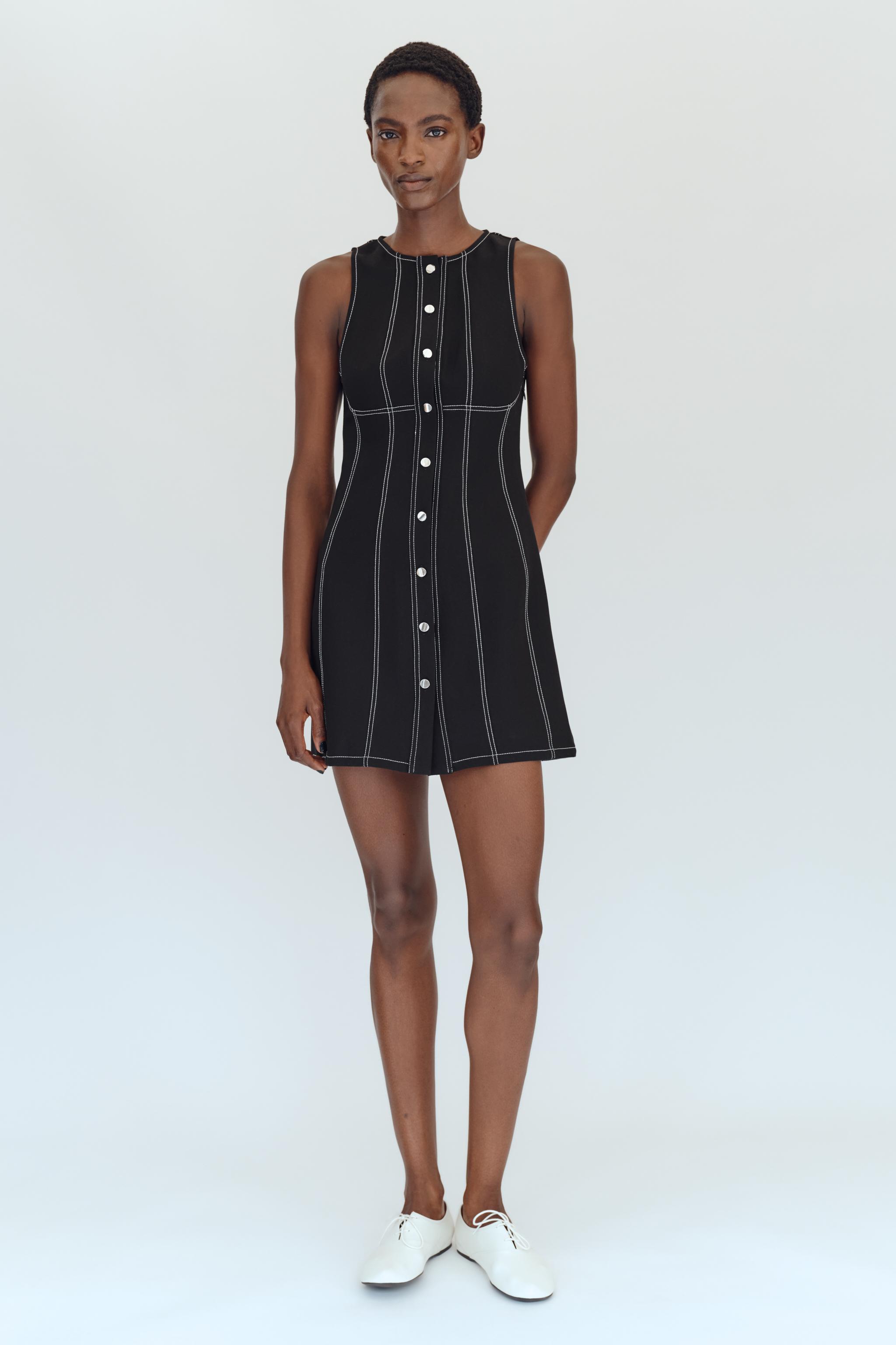 МИНИ-ПЛАТЬЕ С КОНТРАСТНОЙ СТРОЧКОЙ — ZARA