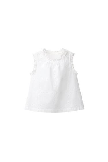 БЛУЗА С ВЫШИВКОЙ И КРУЖЕВОМ — ZARA