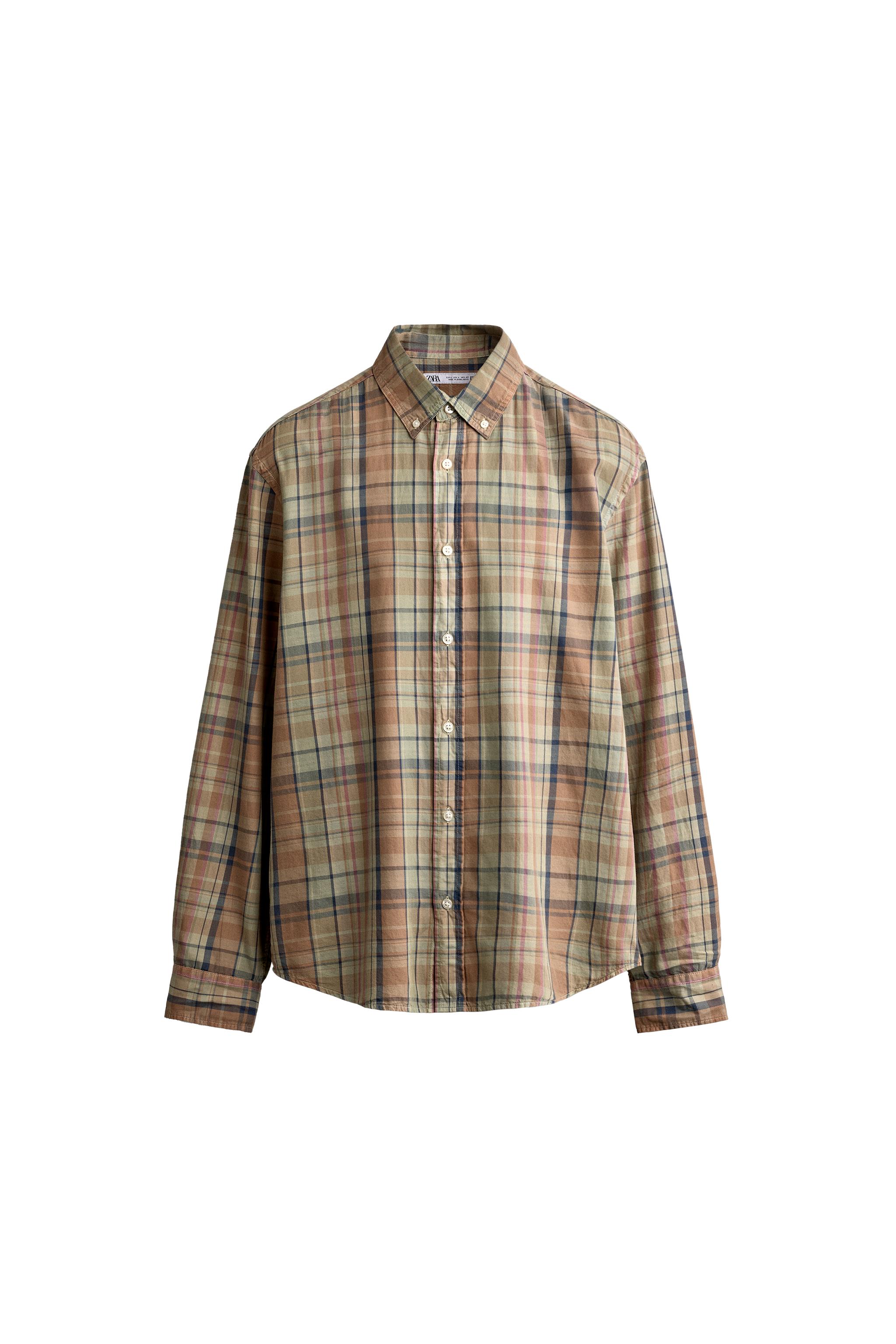 Рубашка классического кроя в клетку — ZARA