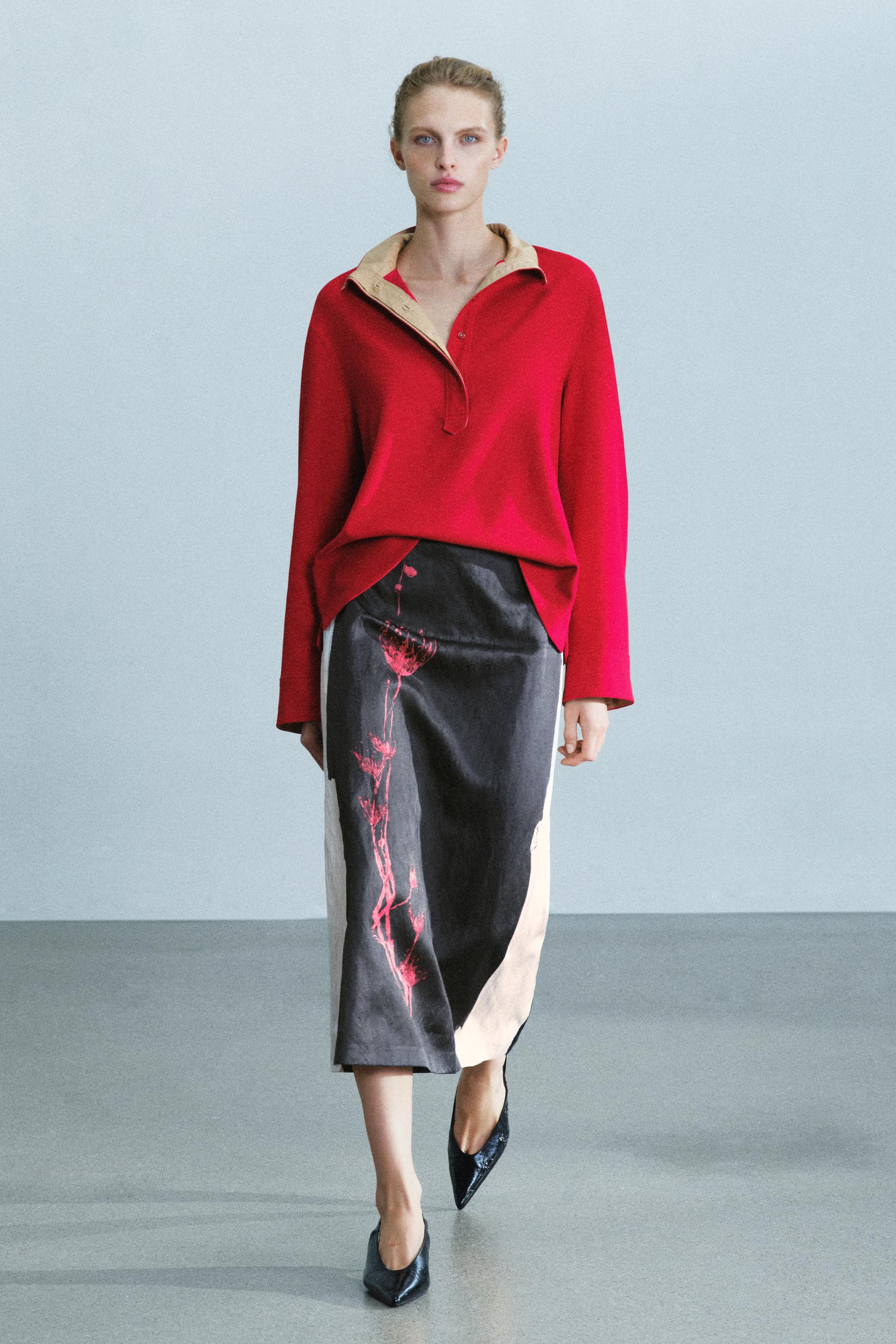 Рубашка ZW COLLECTION с контрастными деталями — ZARA