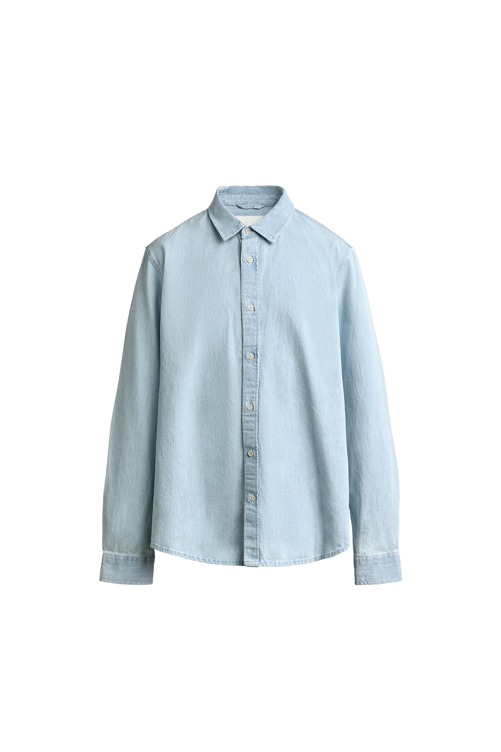 Джинсовая рубашка классического кроя — ZARA