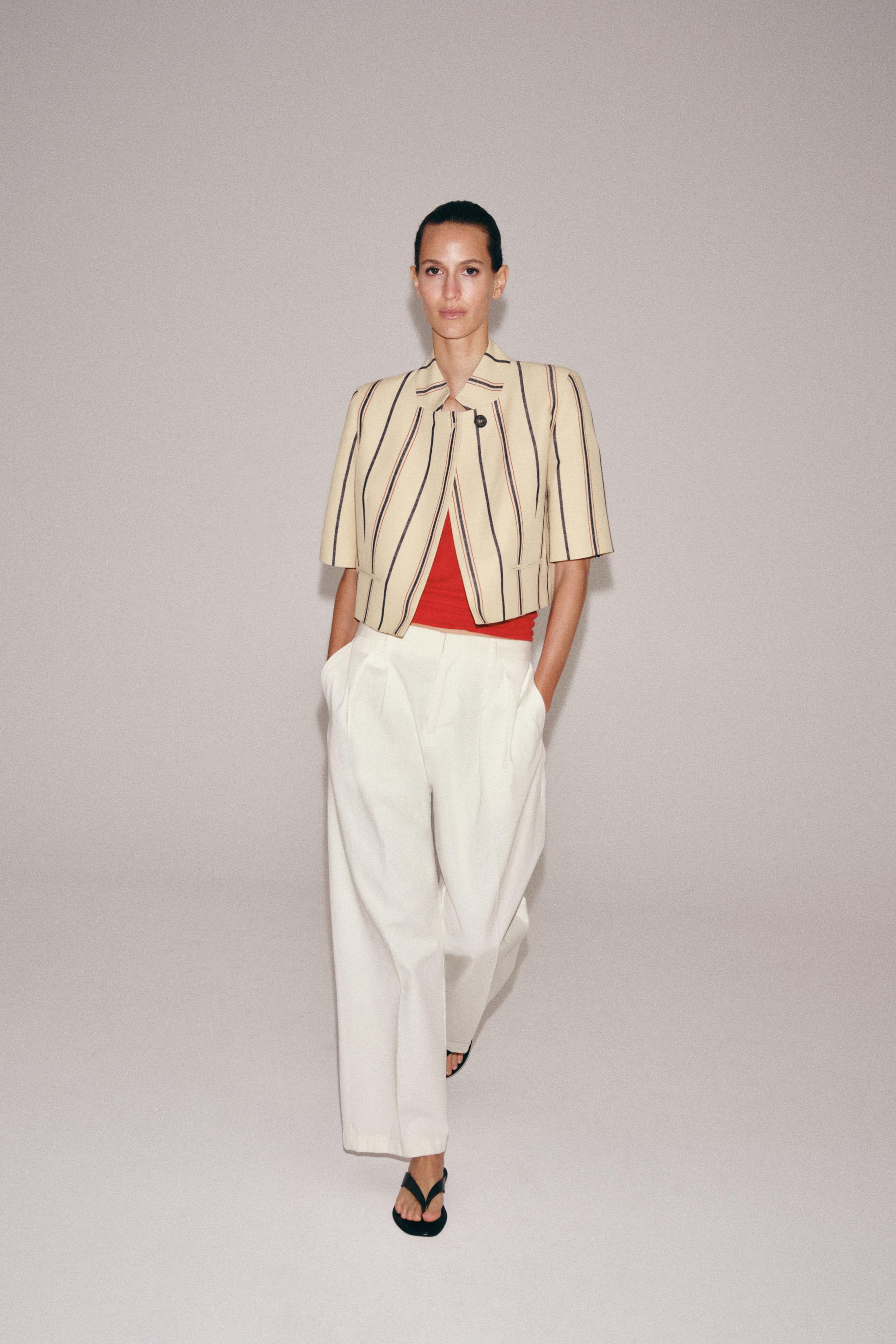 УКОРОЧЕННЫЙ БЛЕЙЗЕР В ПОЛОСКУ — ZW COLLECTION — ZARA