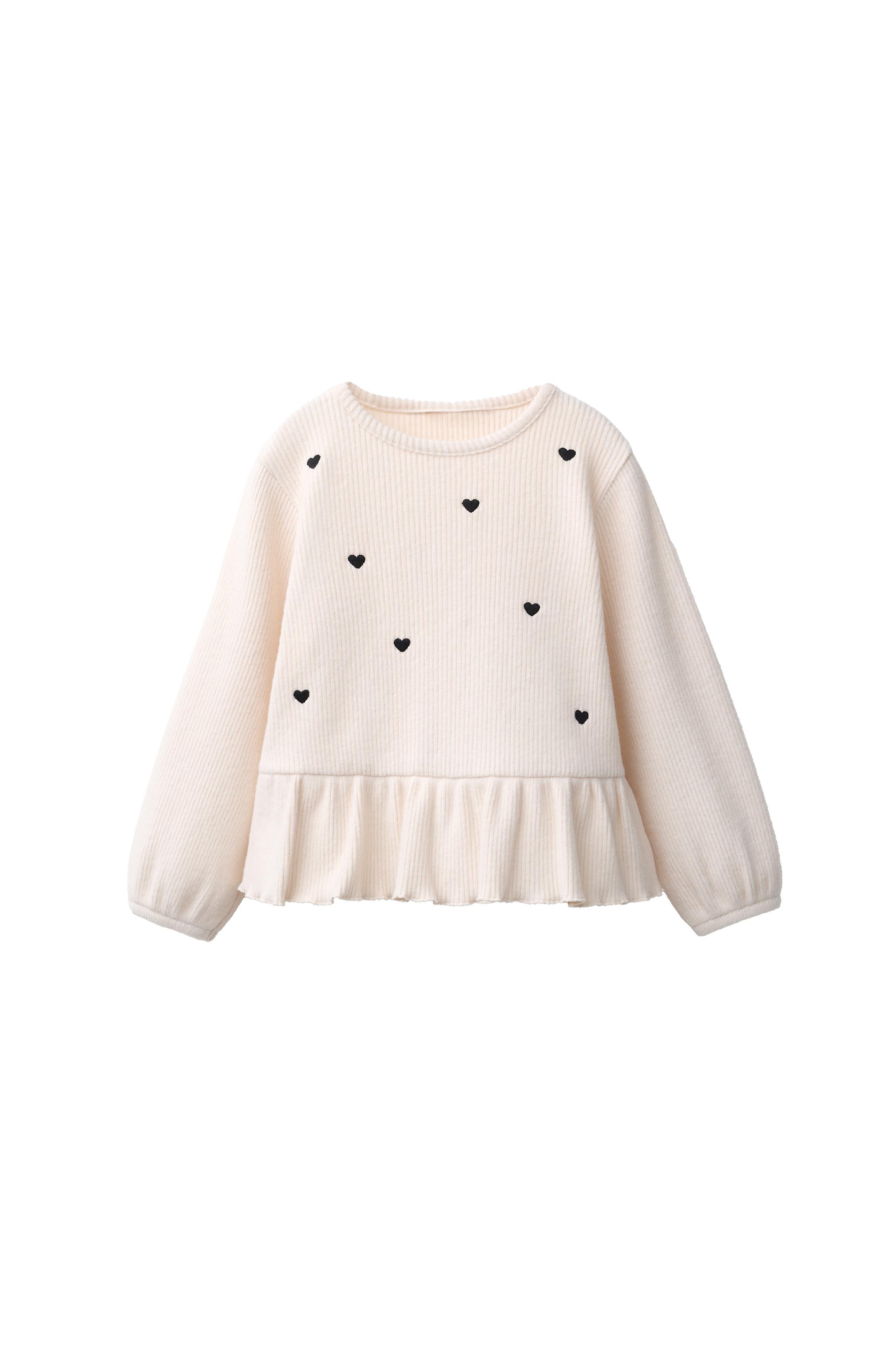 Футболка с вышитым сердцем из мягкого материала — ZARA