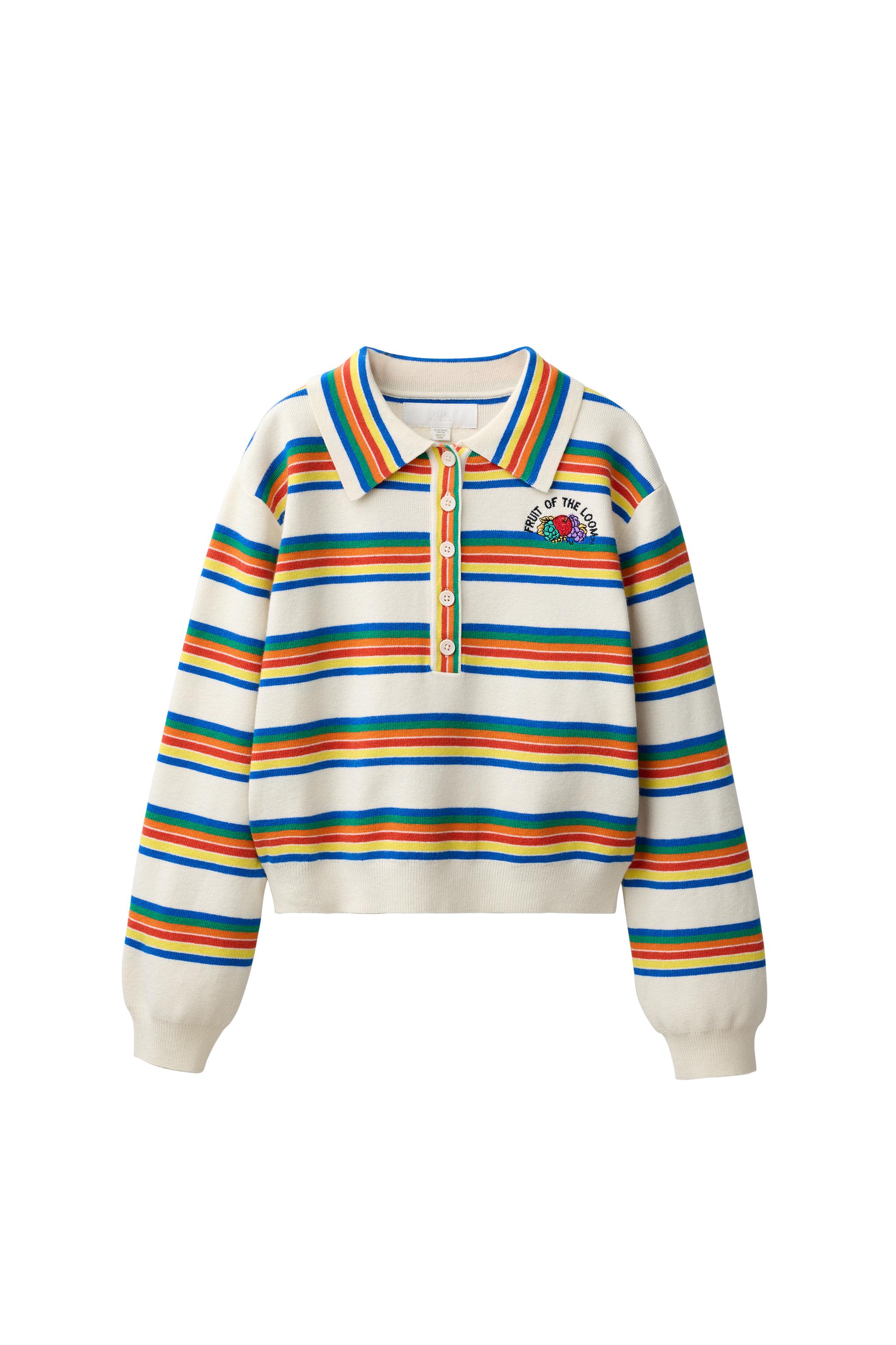 Рубашка поло в полоску FRUIT OF THE LOOM™ — ZARA