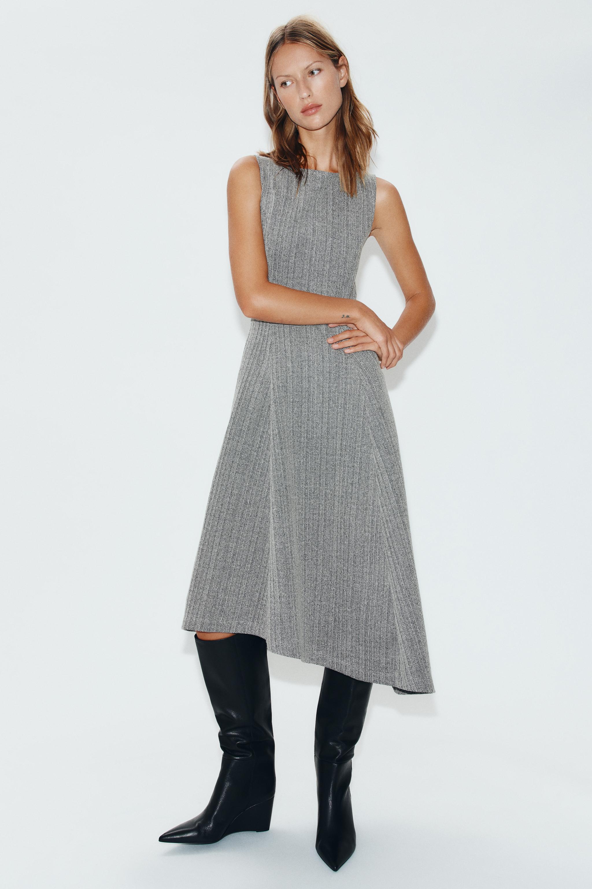 Миди-платье асимметричного кроя — ZARA