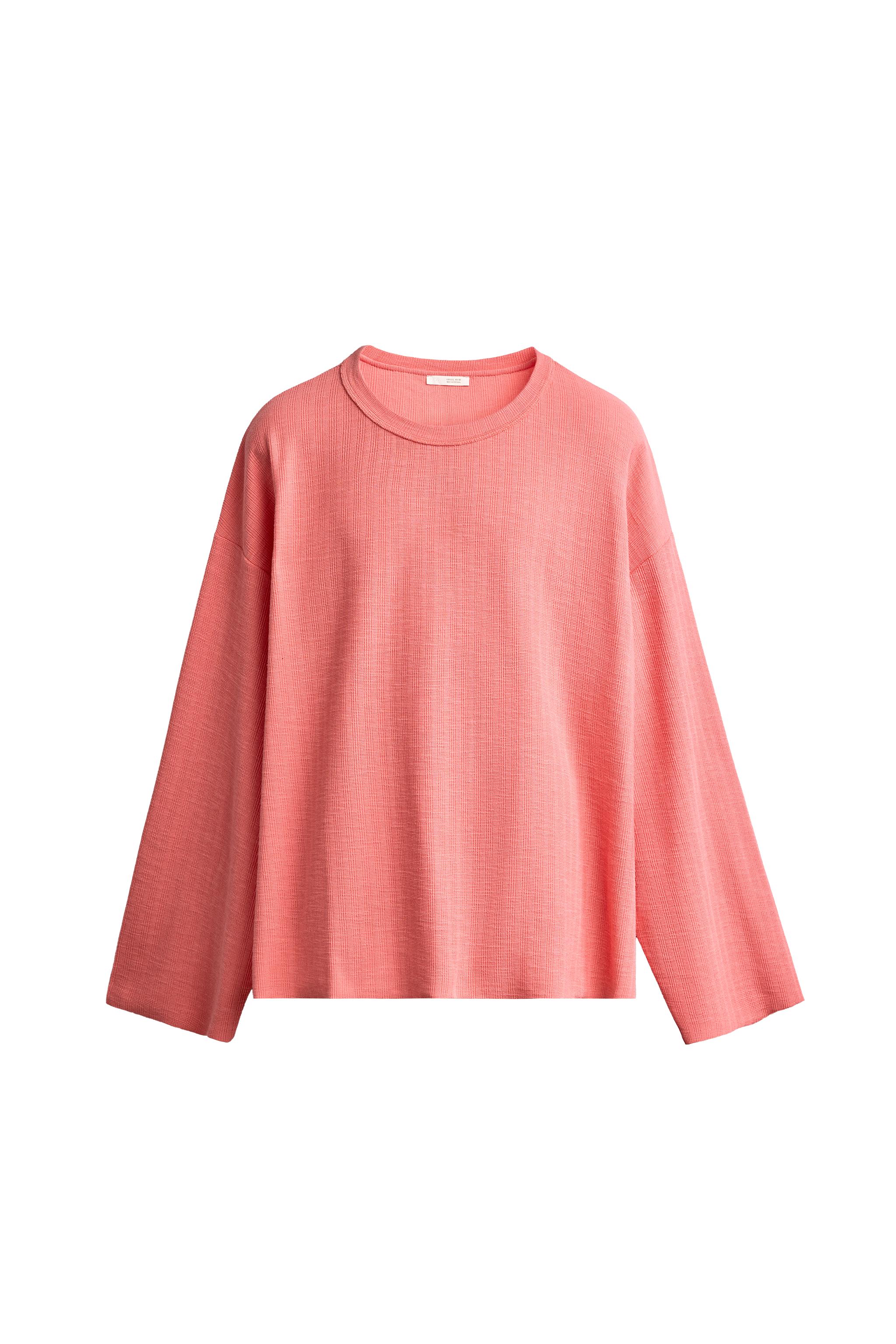 Футболка свободного кроя с длинным рукавом — ZARA
