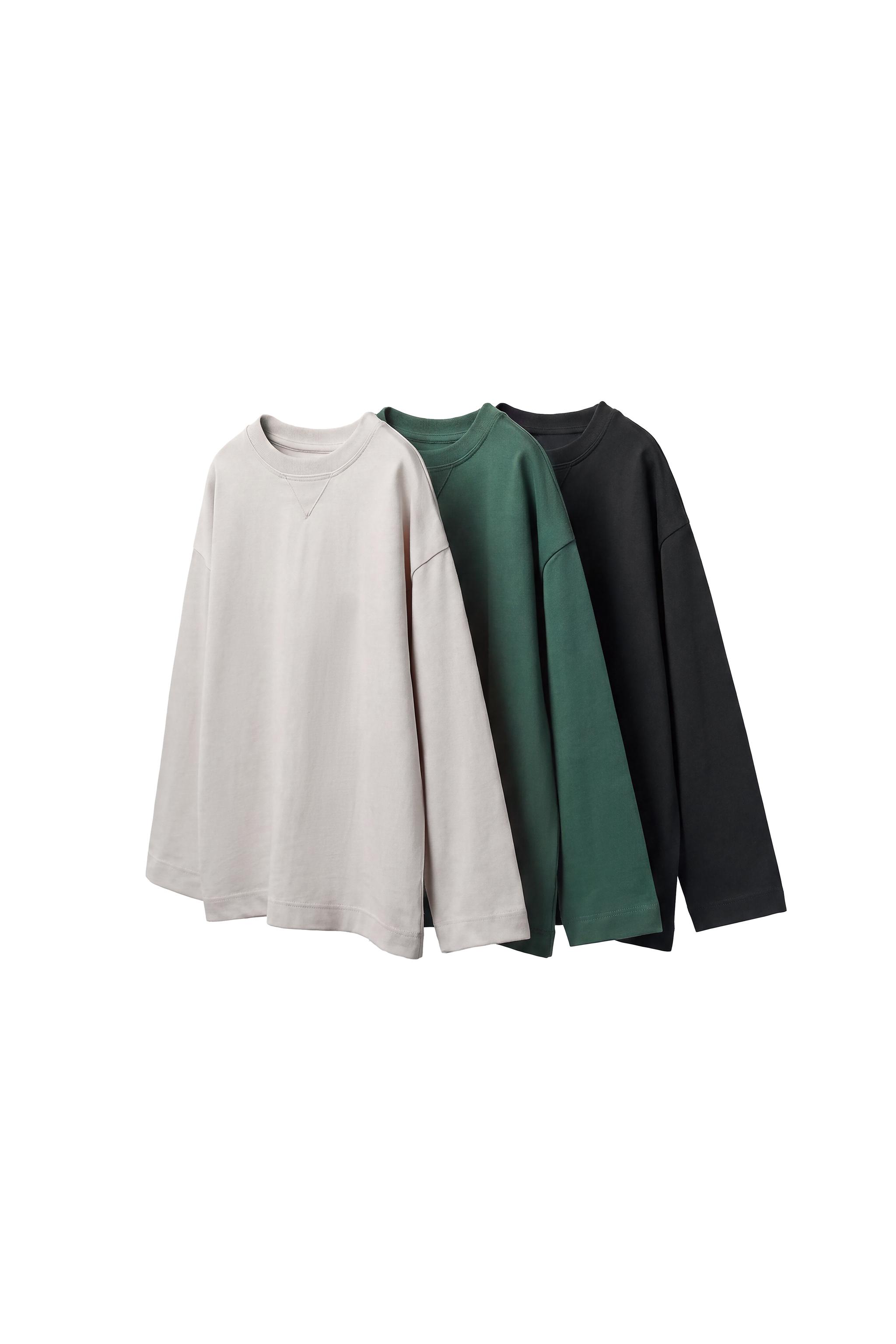 Набор из 3 футболок с длинным рукавом без принта — ZARA