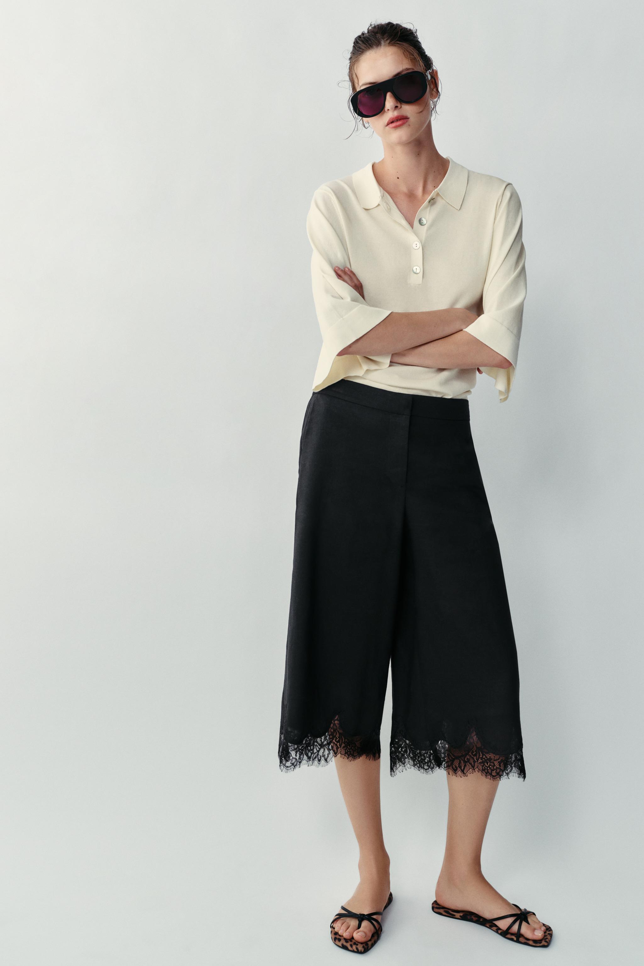 Рубашка поло из трикотажа с укороченным рукавом 3/4 — ZARA